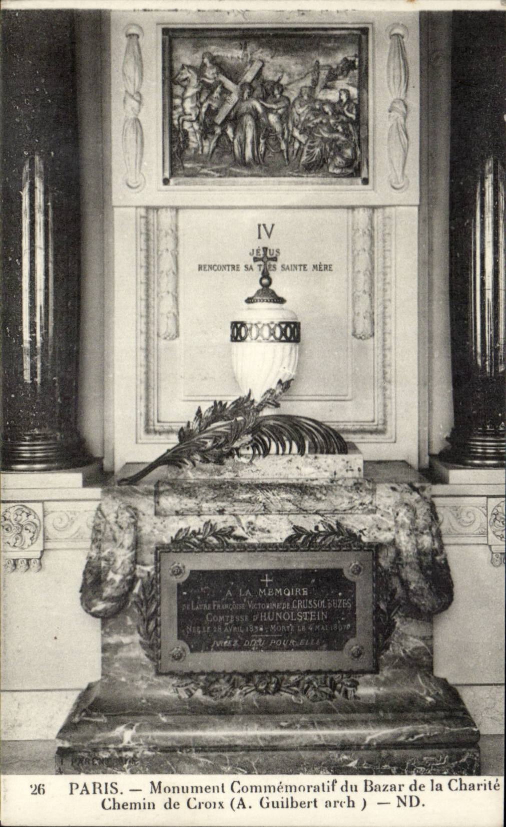 Paris - Monument Commemoratif du Bazar de la Charite - CPA 