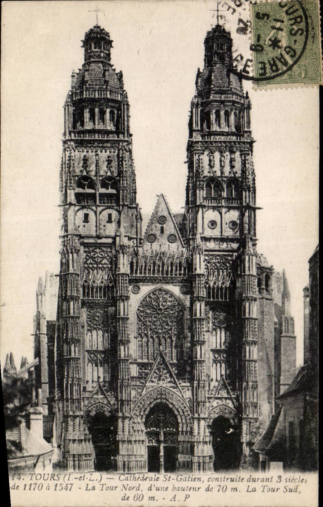 Tours - Cathedral St Gatien CPA 