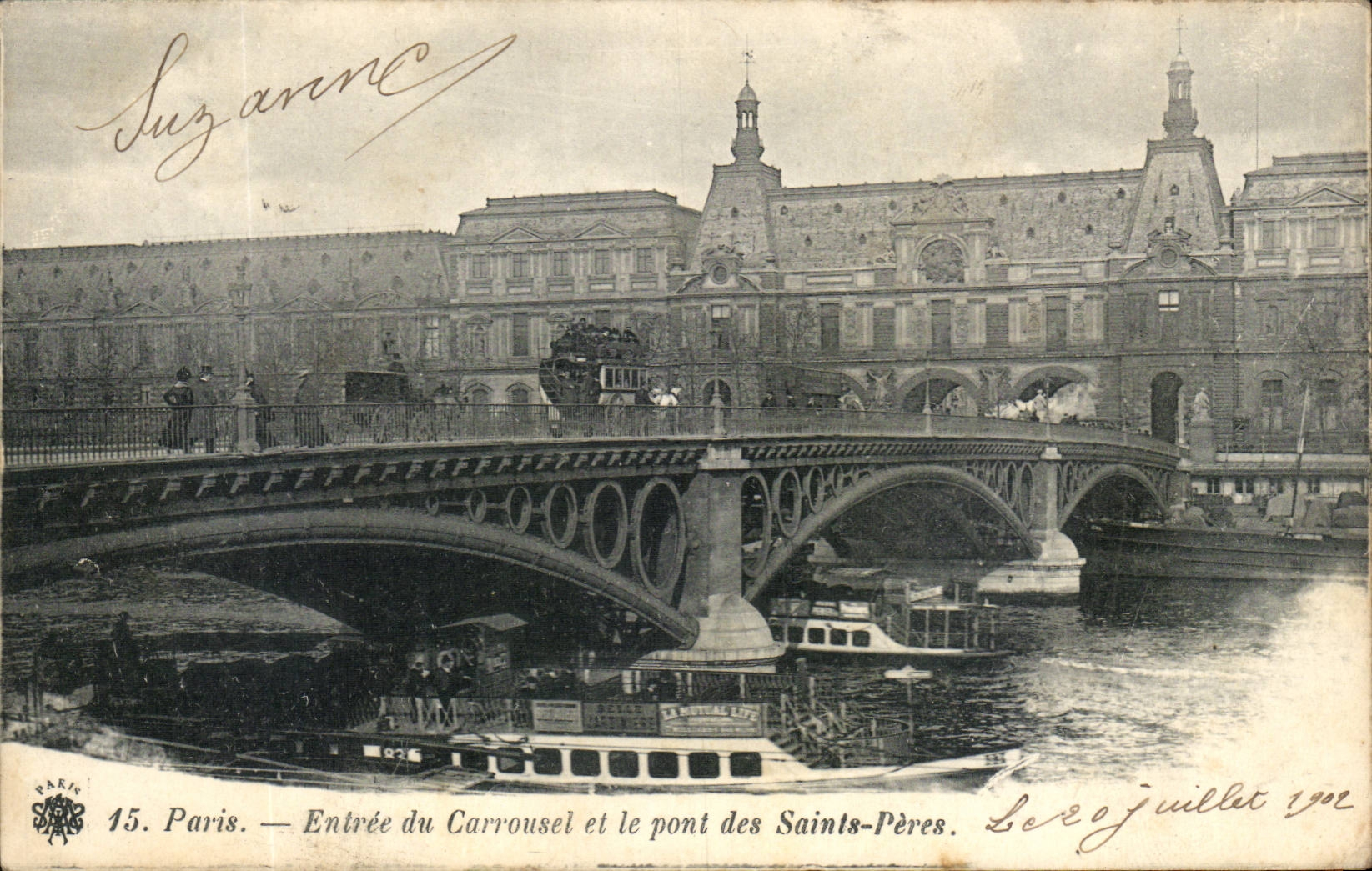 Paris -1 - Entree du Carrousel - Pont des Saint Peres - CPA