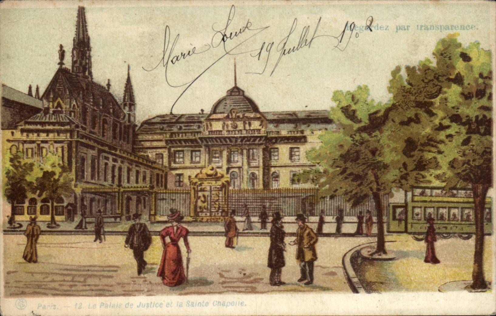 Paris - 1 - Palais de Justice - Ste Chapelle - Illustration - CPA