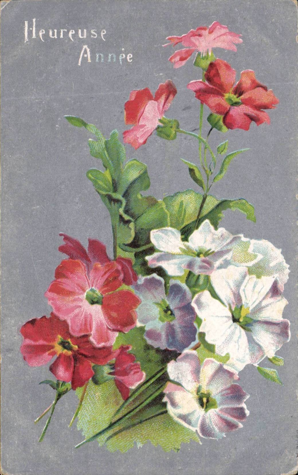 Festivals - Happy Year - Flowers - Flowers - Colorful Card - CPA