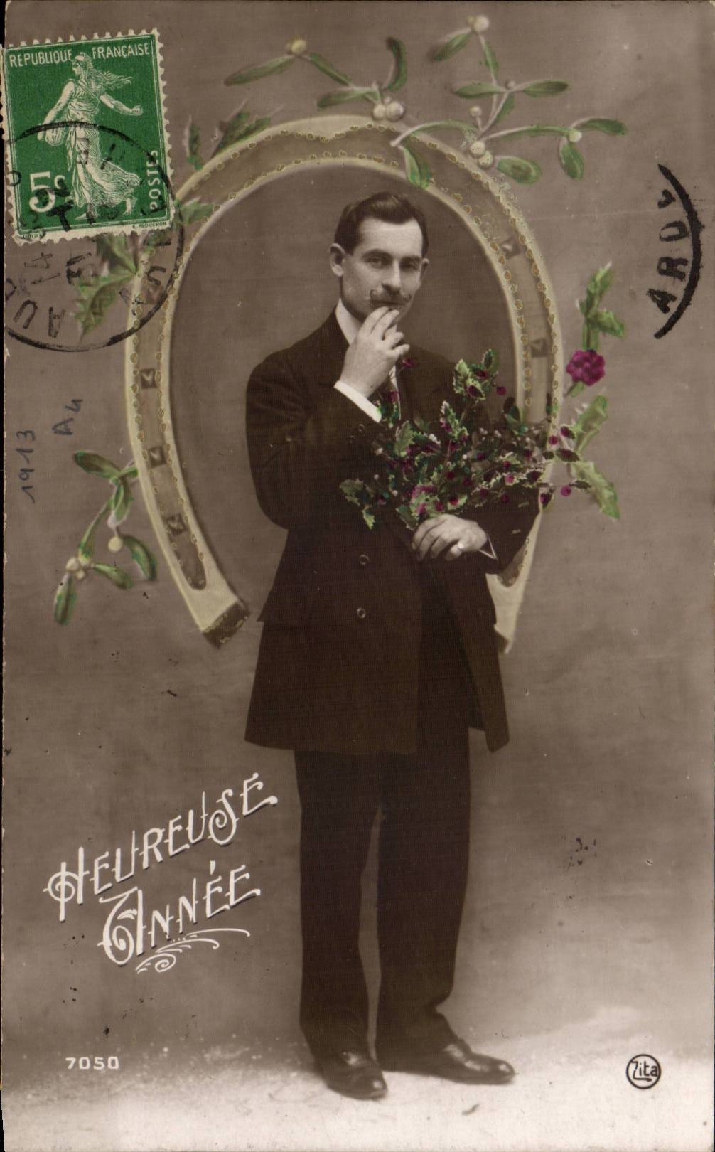 Fantasy - Man - Horseshoe - horseshoe - CPA