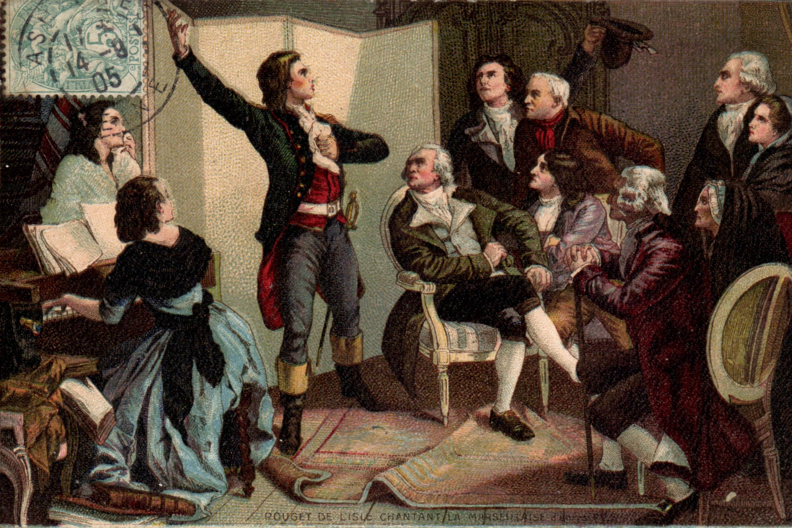 Fantaisie - La marseilaise chantee chez Dietric Maire de Strasbourg - CPA 