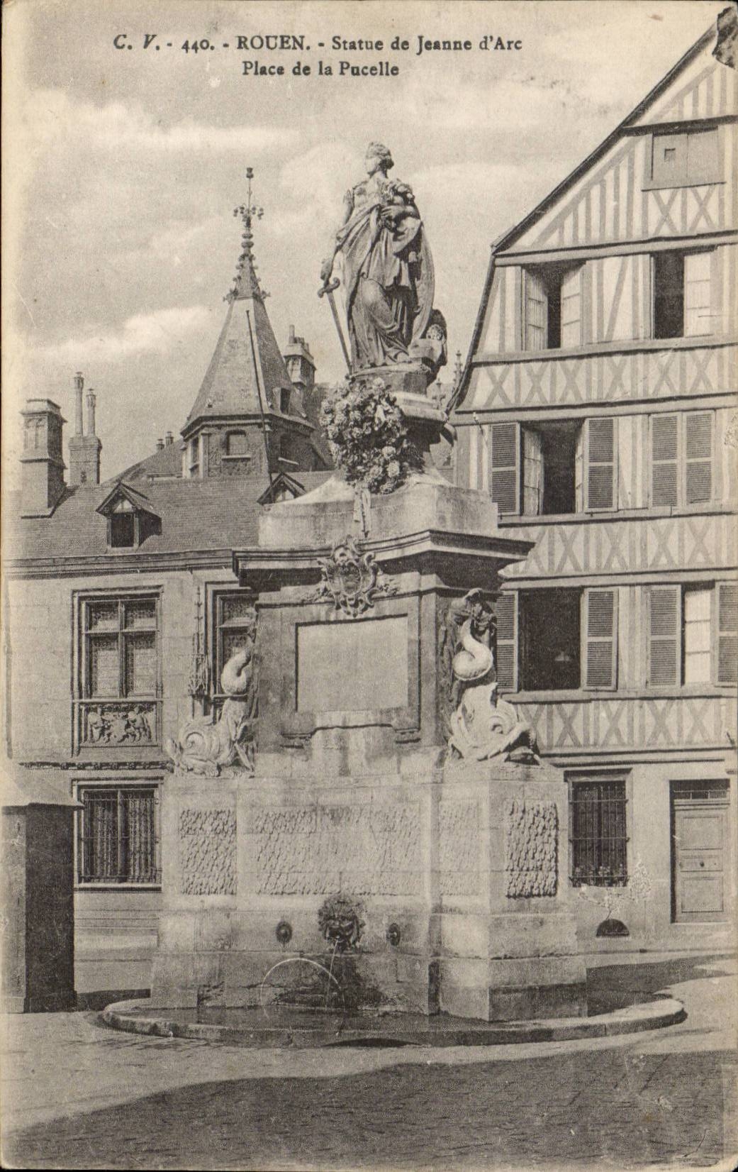 Rouen - Statue of Jeanne d' Arc - Place of the Virgin - CPA