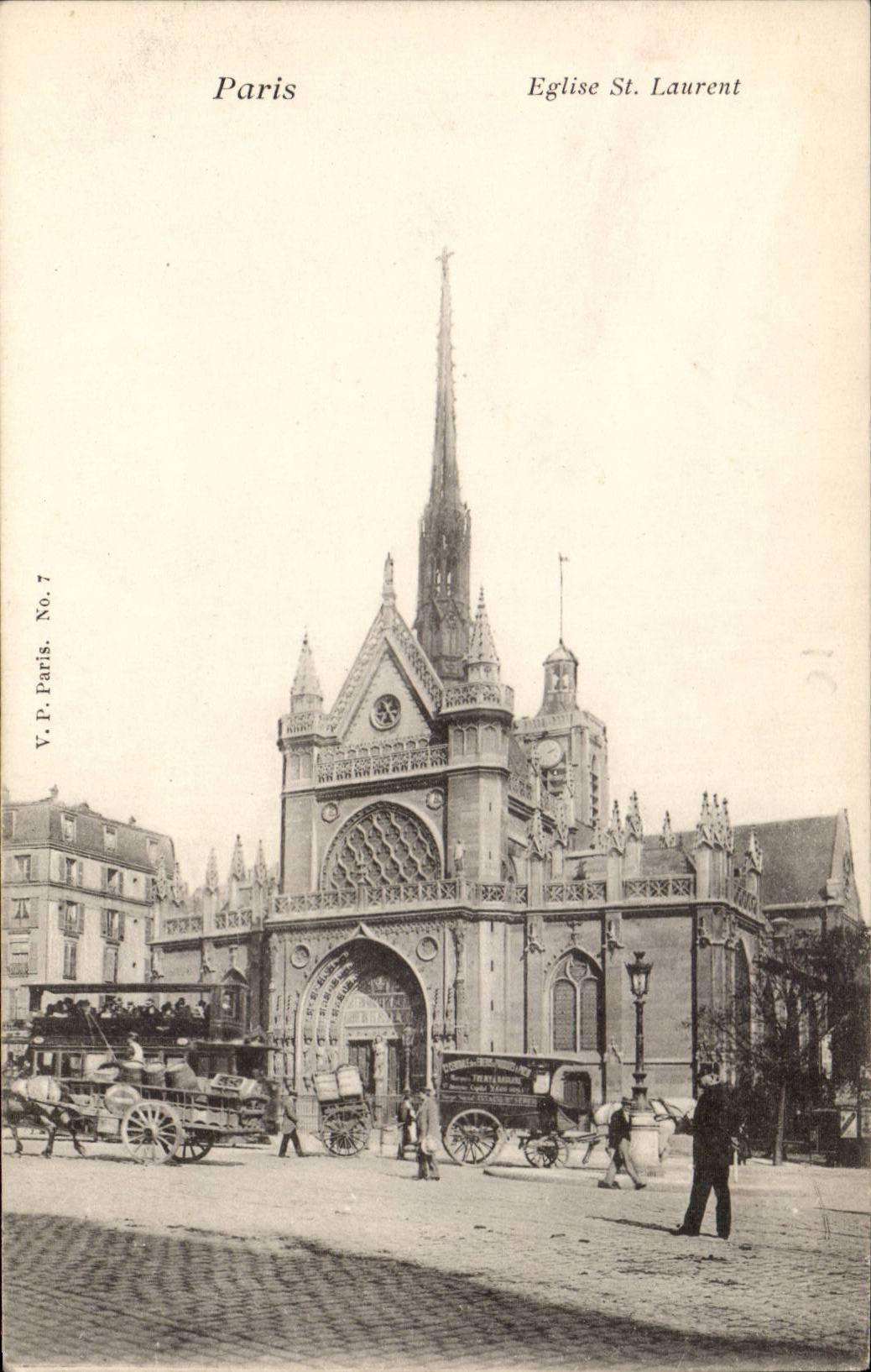 CPA Paris Eglise Saint Laurent