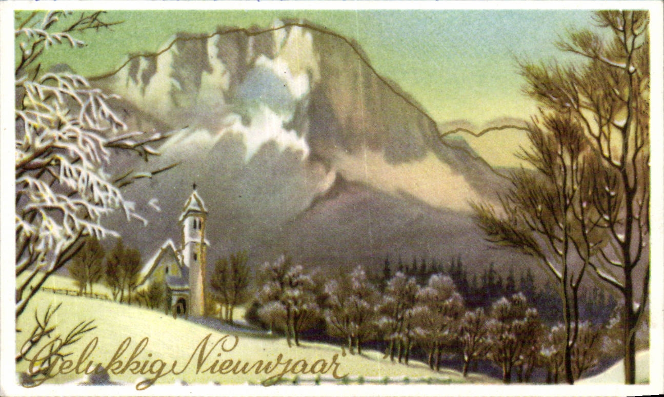 Festivals - Happy New Year - Calming Winter Scene - CPA