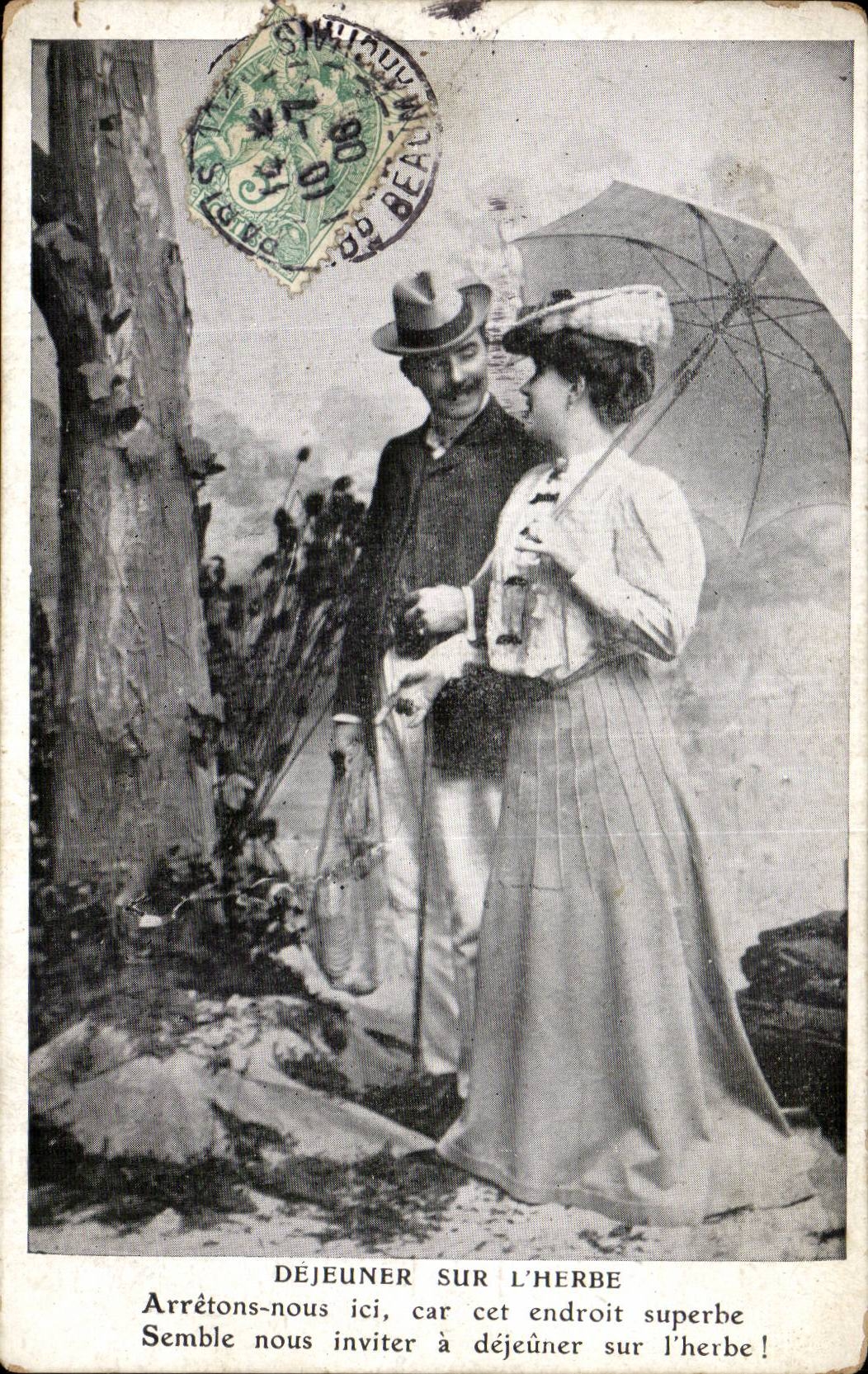 Fantaisie - Couple - Romantic Walk - CPA 