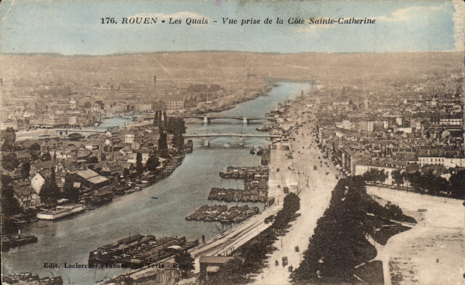 CPA Rouen quays Seen from of the dimension Sainte Catherine