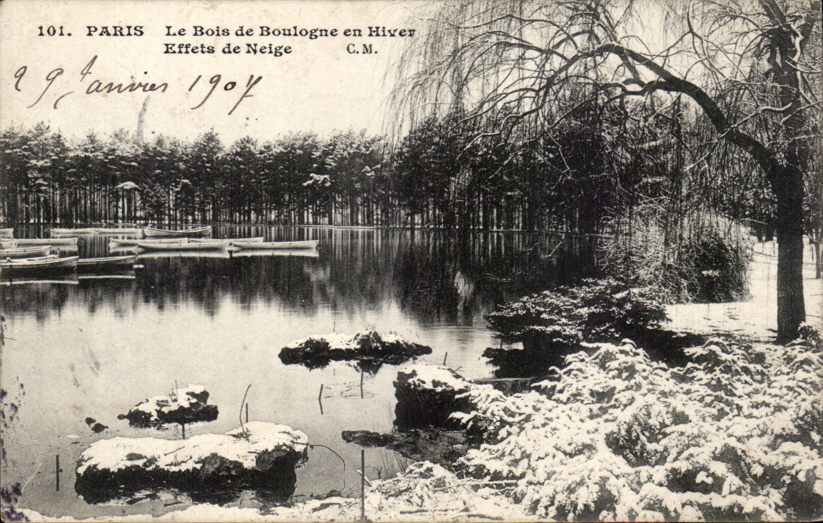 Paris CPA Le Bois de Boulogne Effets de neige