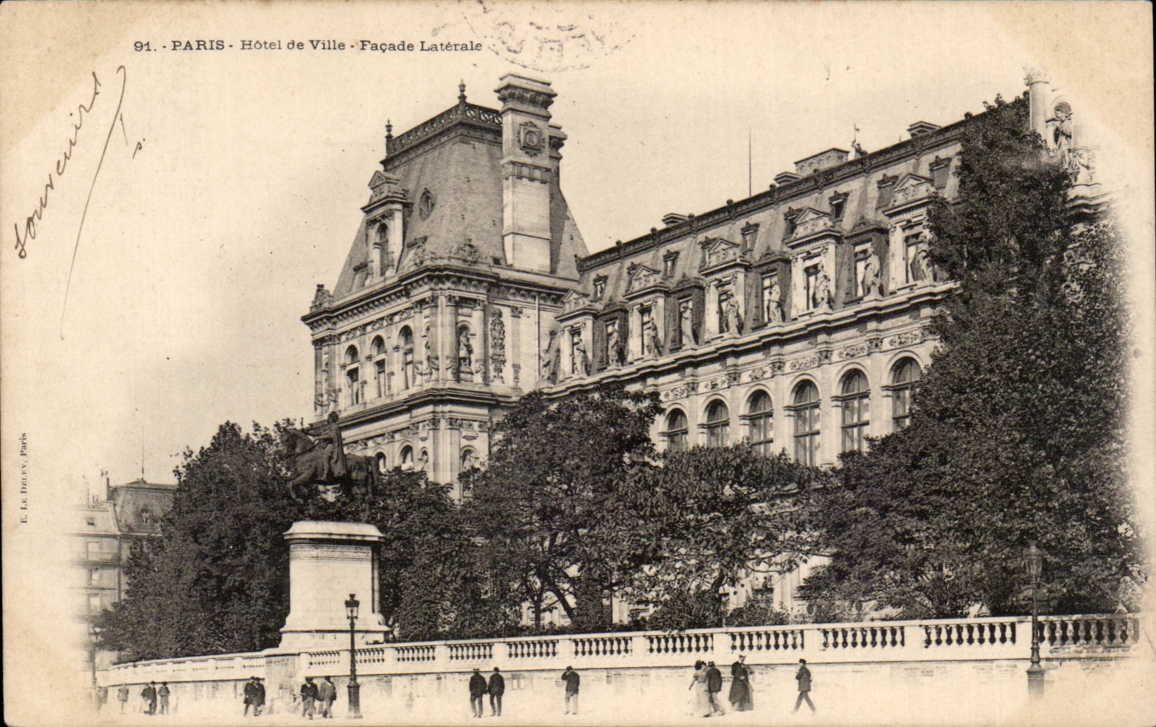 CPA Paris Hotel de ville Facade laterale