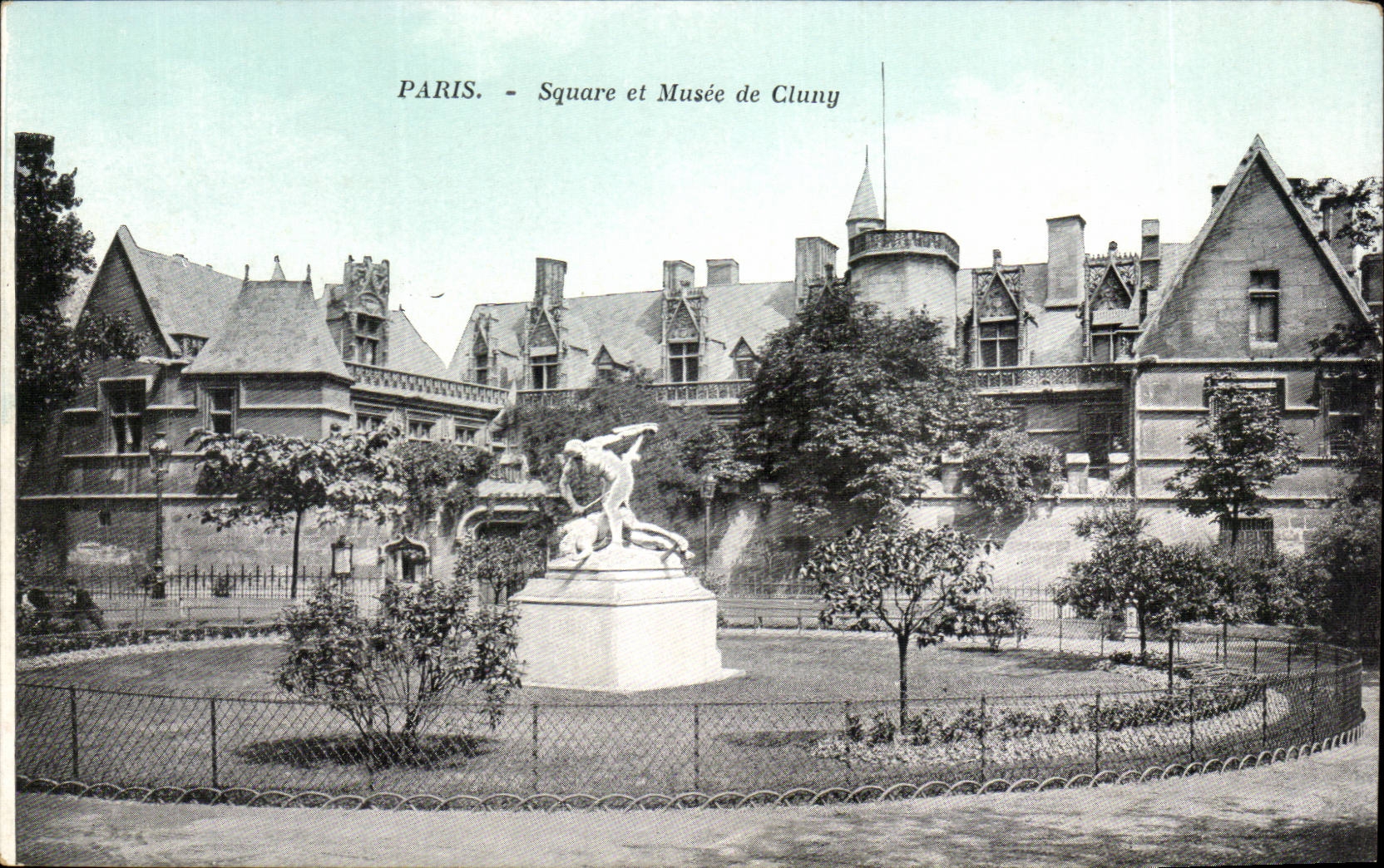 CPA Paris Public garden and museum of Cluny