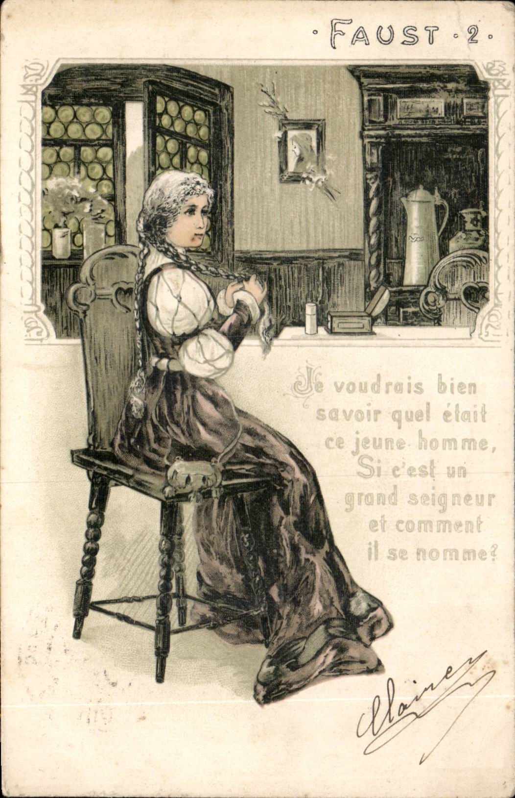 CPA Fantasy Faust Woman (in relief)