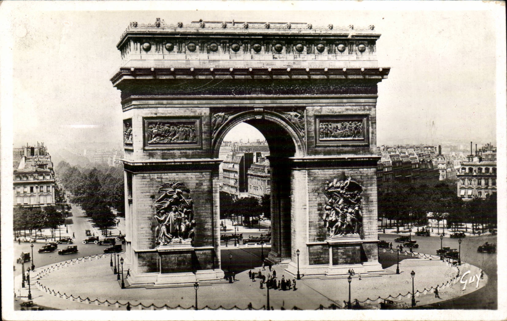 MODERN CARD Paris Arc de Triomphe of star