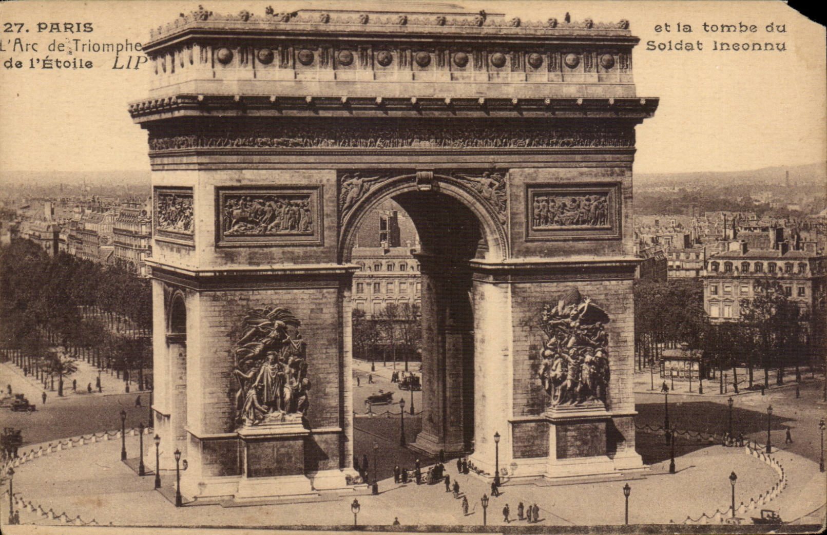 MODERN CARD Paris Arc de Triomphe of star