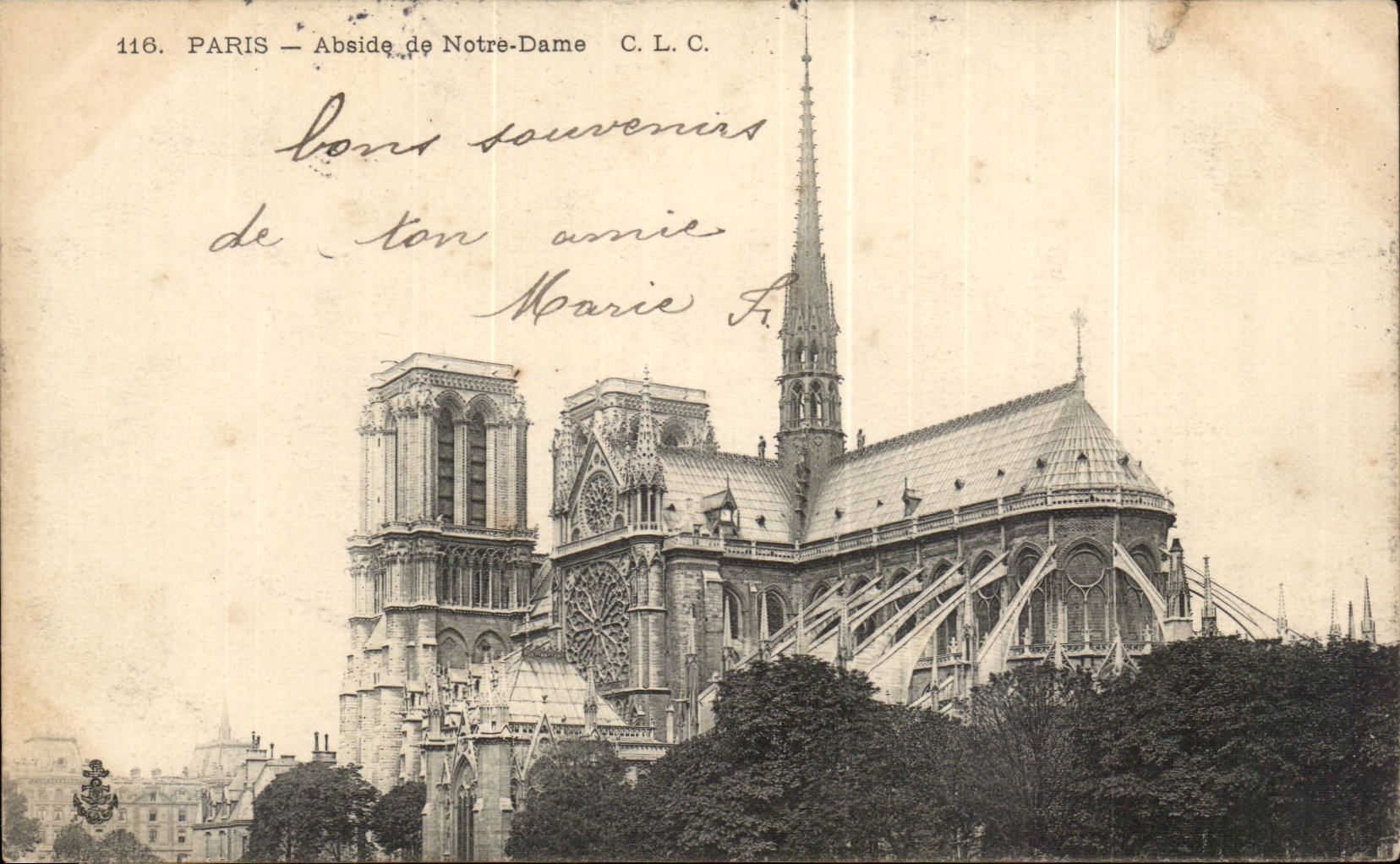 Paris CPA Abside de Notre Dame