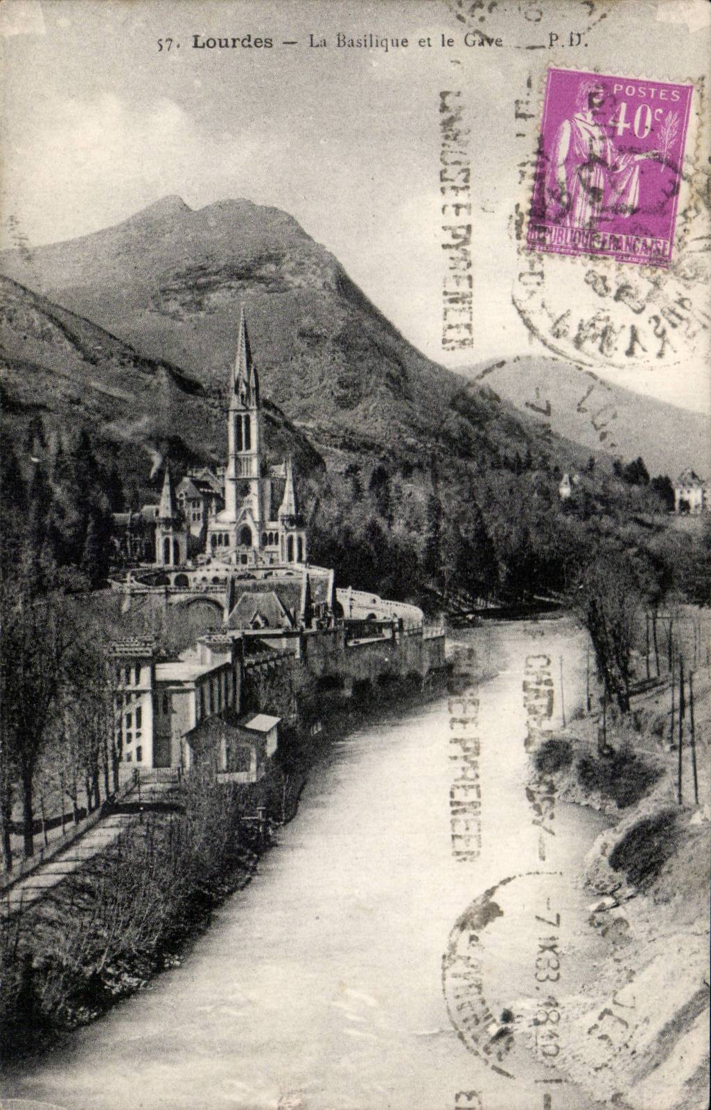 Lourdes CPA the basilica and Gave