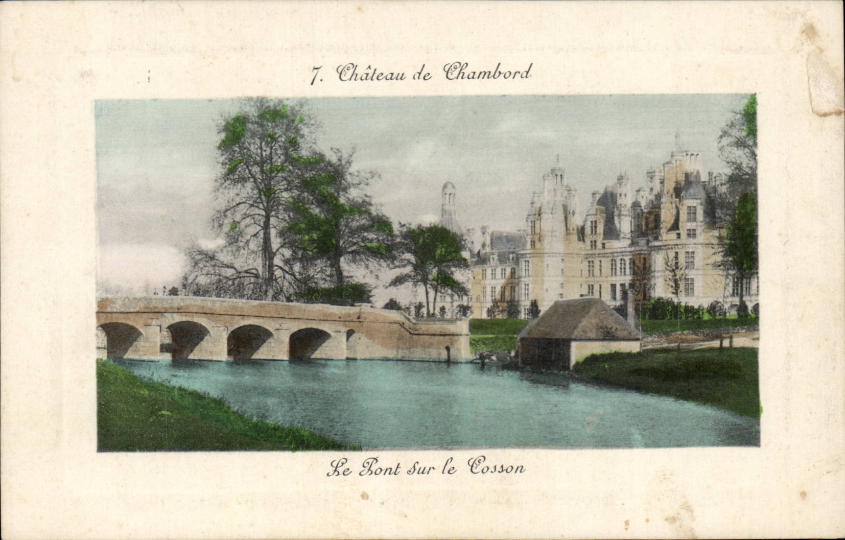 CPA Chateau de Chambord Le pont sur le cosson