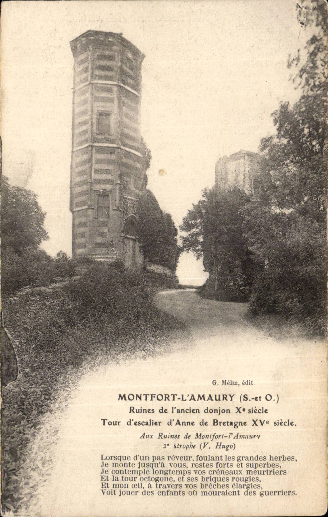 CPA Montfort Amaury Ruins of the old keep Turn of staircase of Anne of Brittany