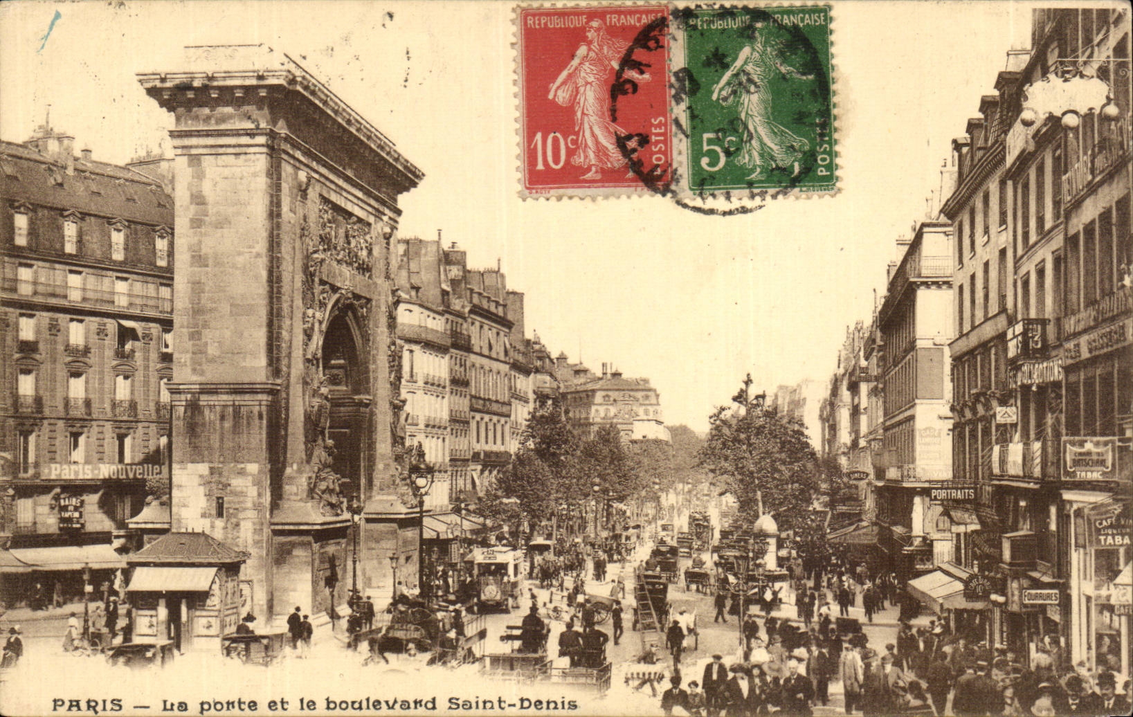CPA Paris Gate and boulevard Saint Denis