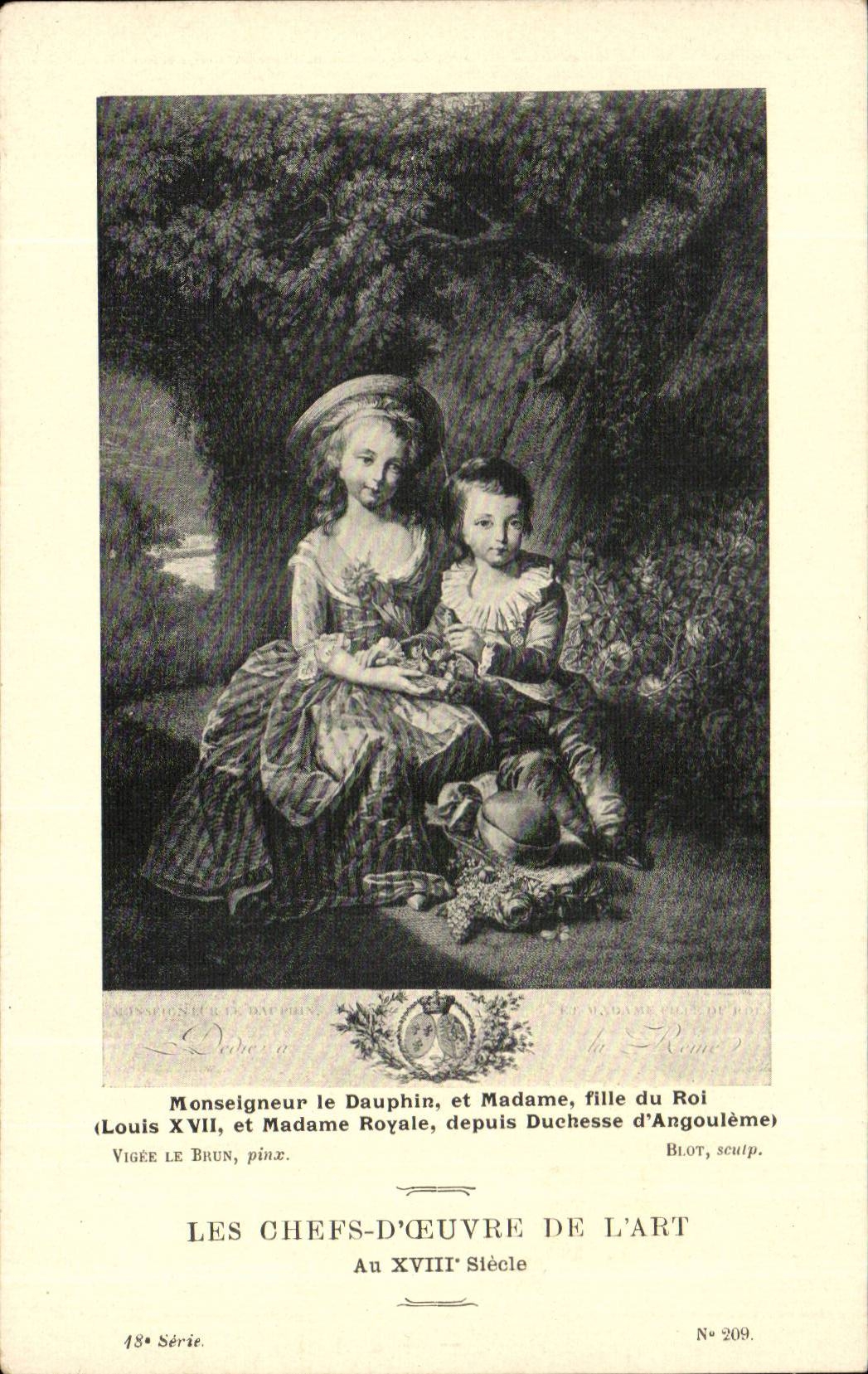 CPA Fantaisie Les chefs d'oeuvre de l'art au 18eme Monseigneur le dauphin Baudouin Blot