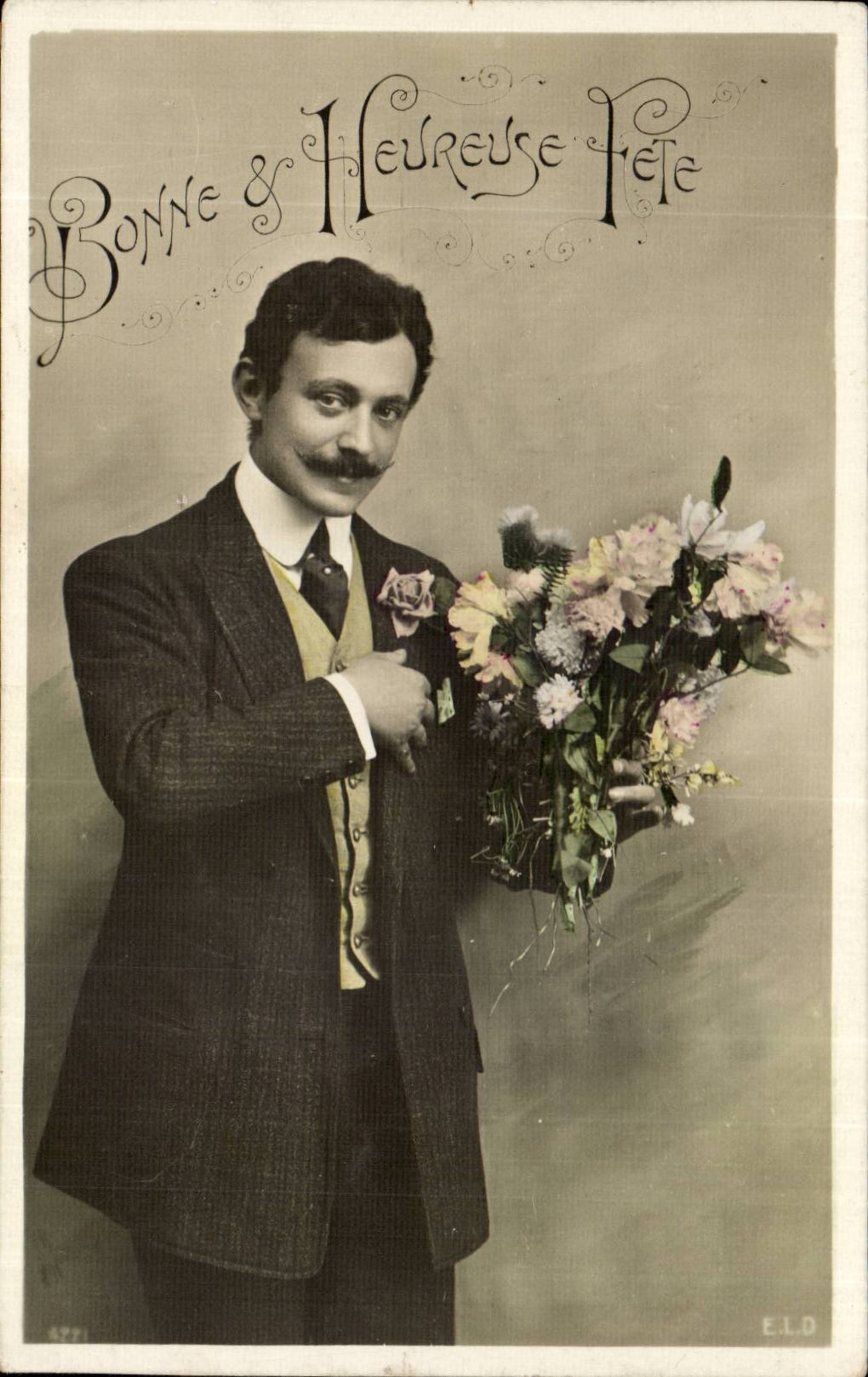 CPA Good Fantasy Man and happy Festival