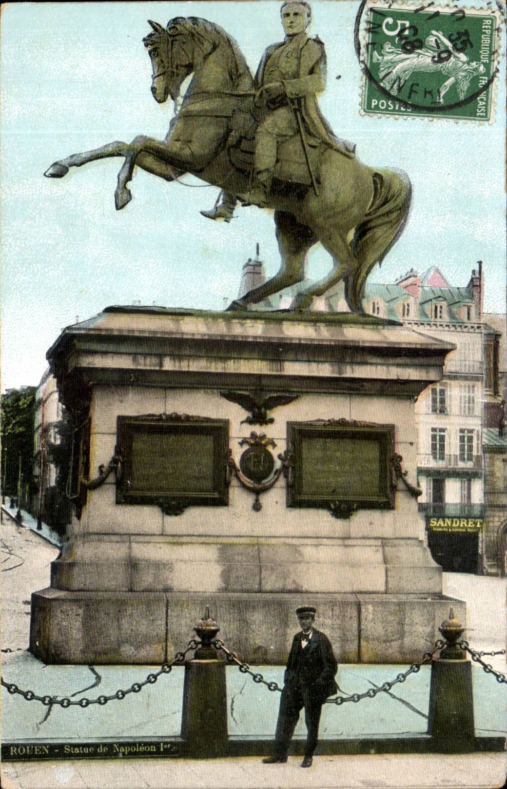 CPA Rouen Statue of Napoleon 1st