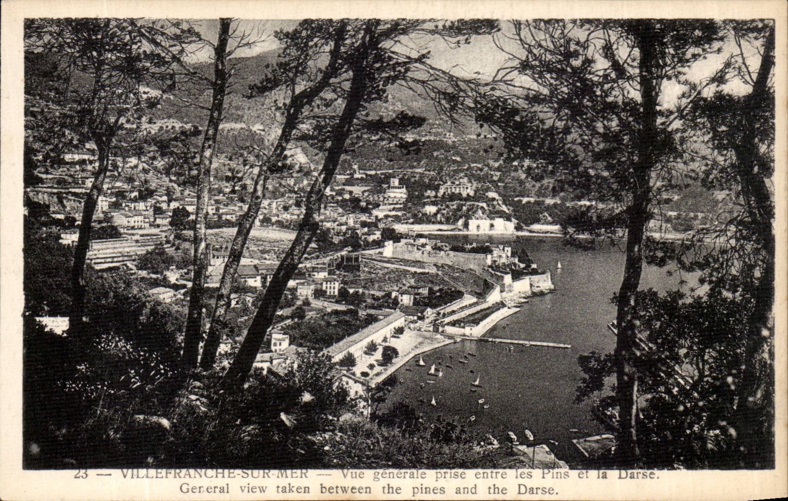CPA Villefranche on sea View taken between the pines and the Wet dock