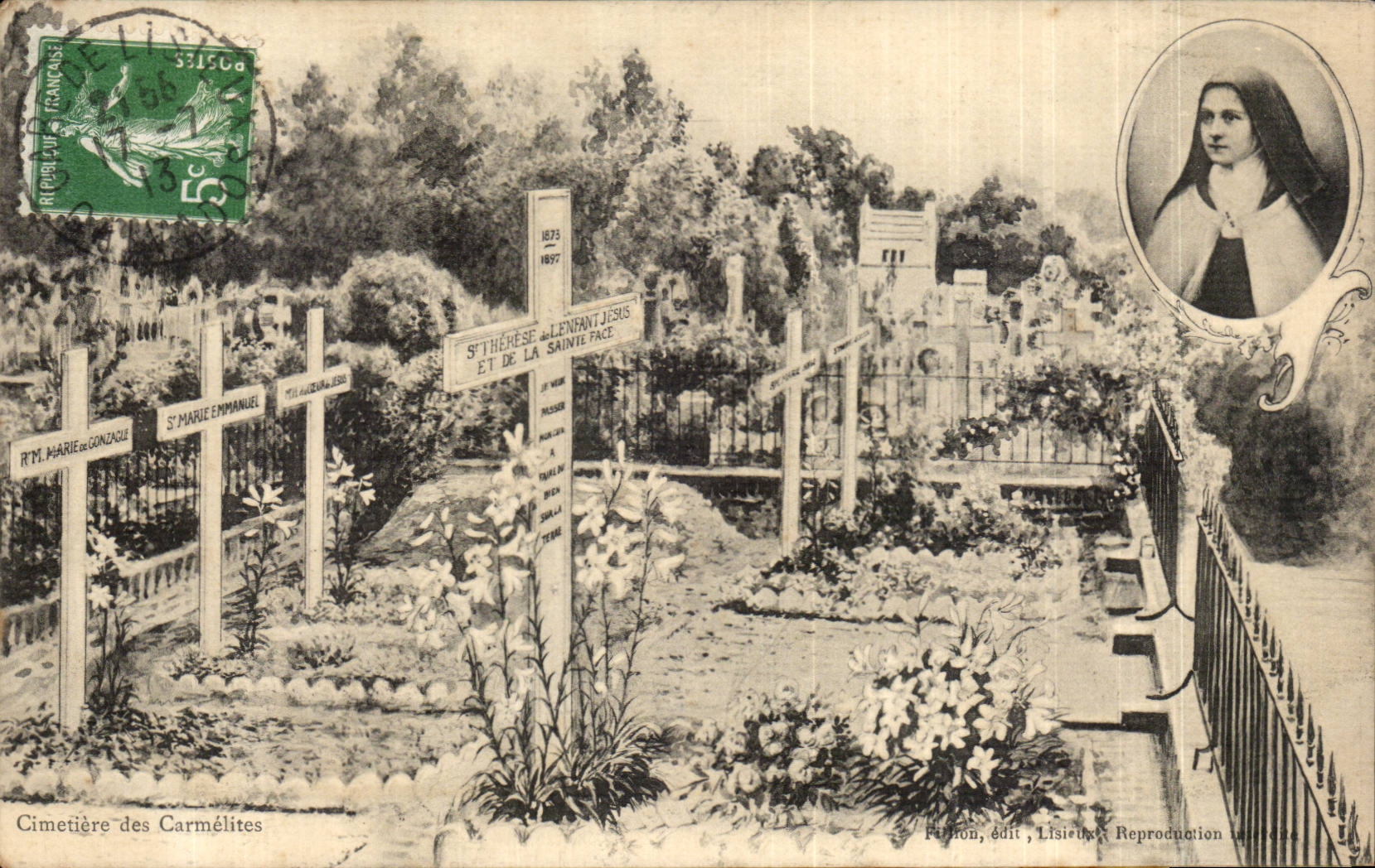 CPA Lisieux Kirchhof der Carmelite Nonnen Co Therese des Jesus-Kindes