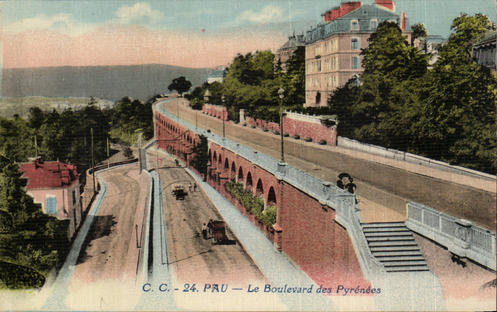 CPA Pau die Prachtstrasse der Pyrenees