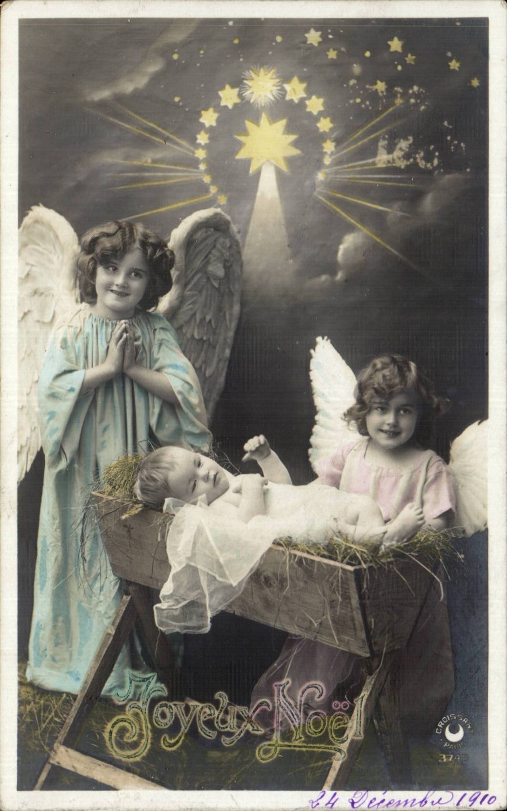 CPA Fantasy Children Angel Angel Merry Christmas Christmas