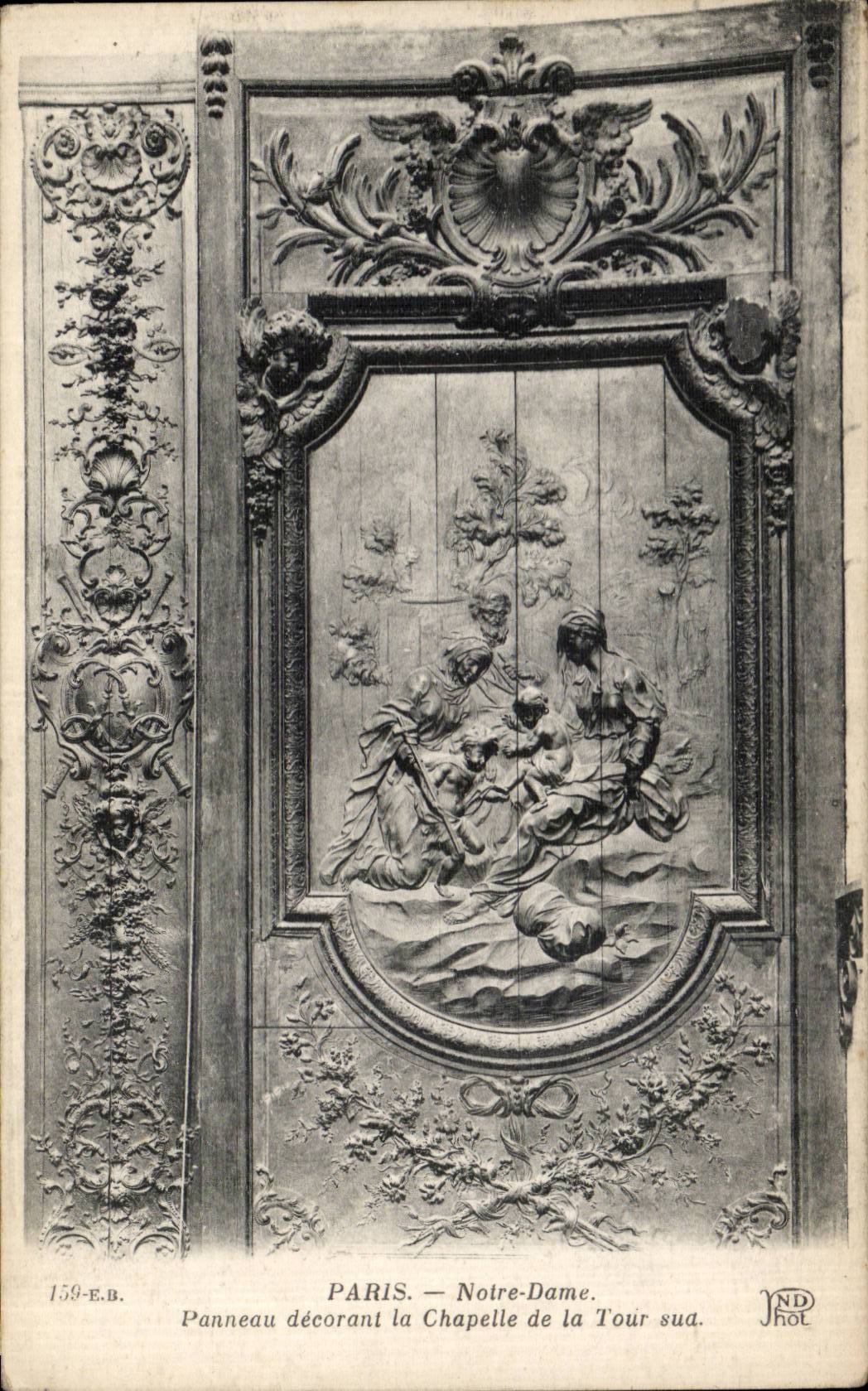 CPA Paris Notre Dame Panneau decorant la chapelle de la Tour Sud