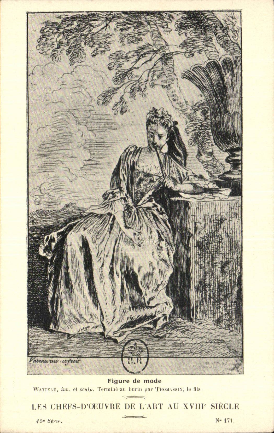 CPA Fantaisie Les chefs d'oeuvre de l'art au 18eme Figure de mode Watteau