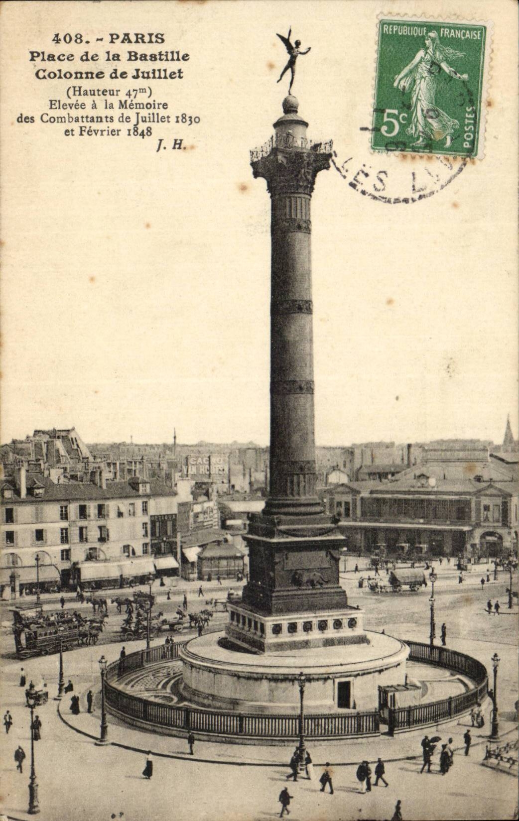 CPA Paris Colonne of July Places Bastille