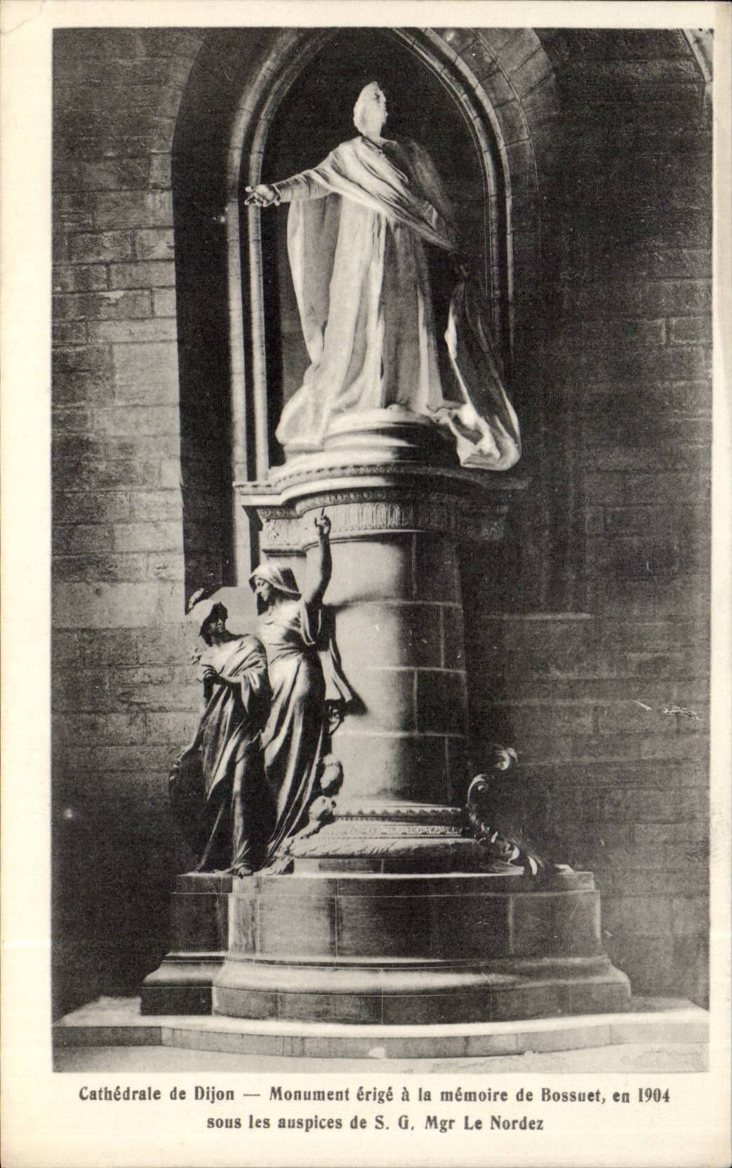 CPA Cathedrale des Dijon-Denkmales grundete mit dem Gedachtnis von Bossuet 1904