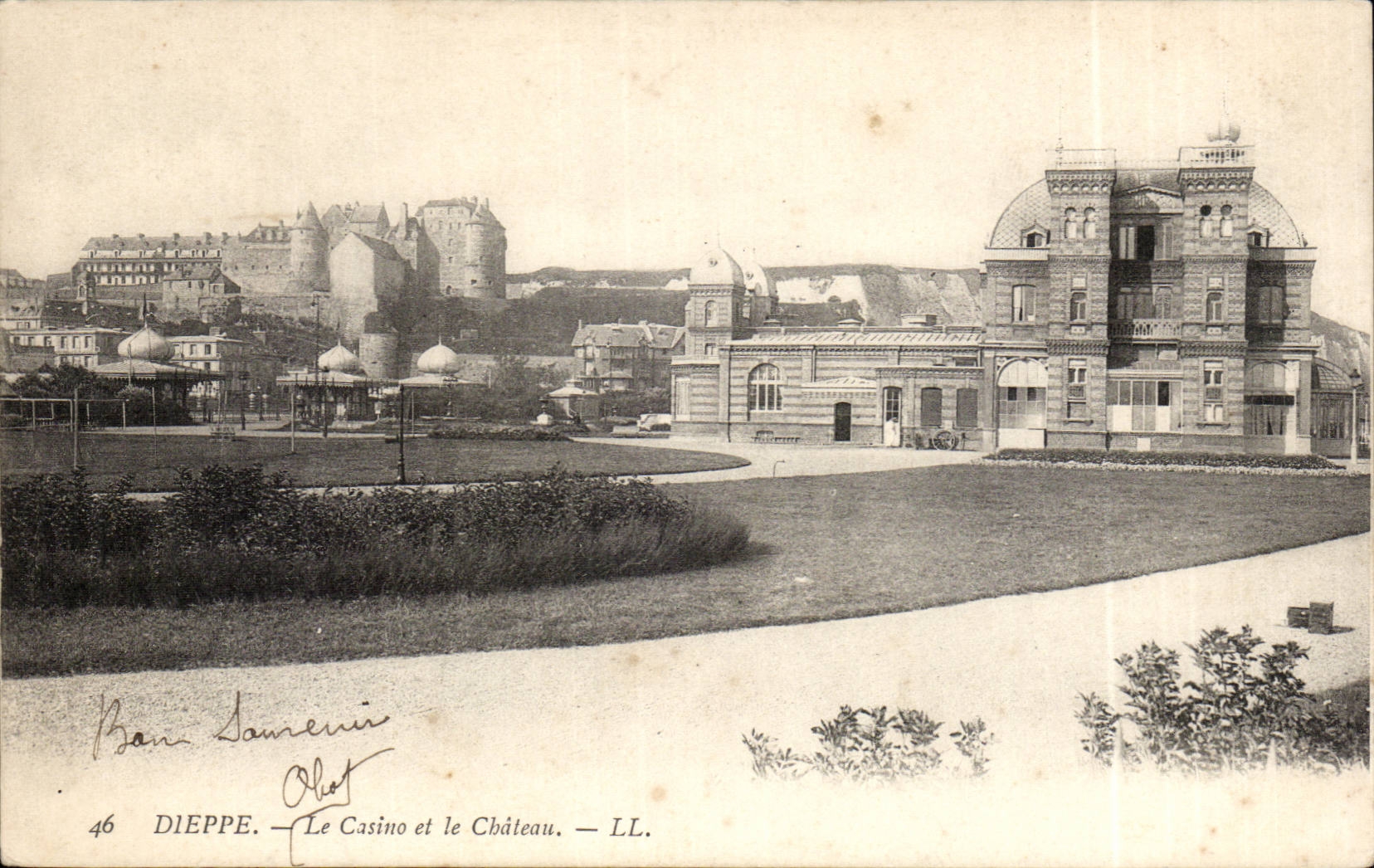CPA Dieppe the casino and the castle