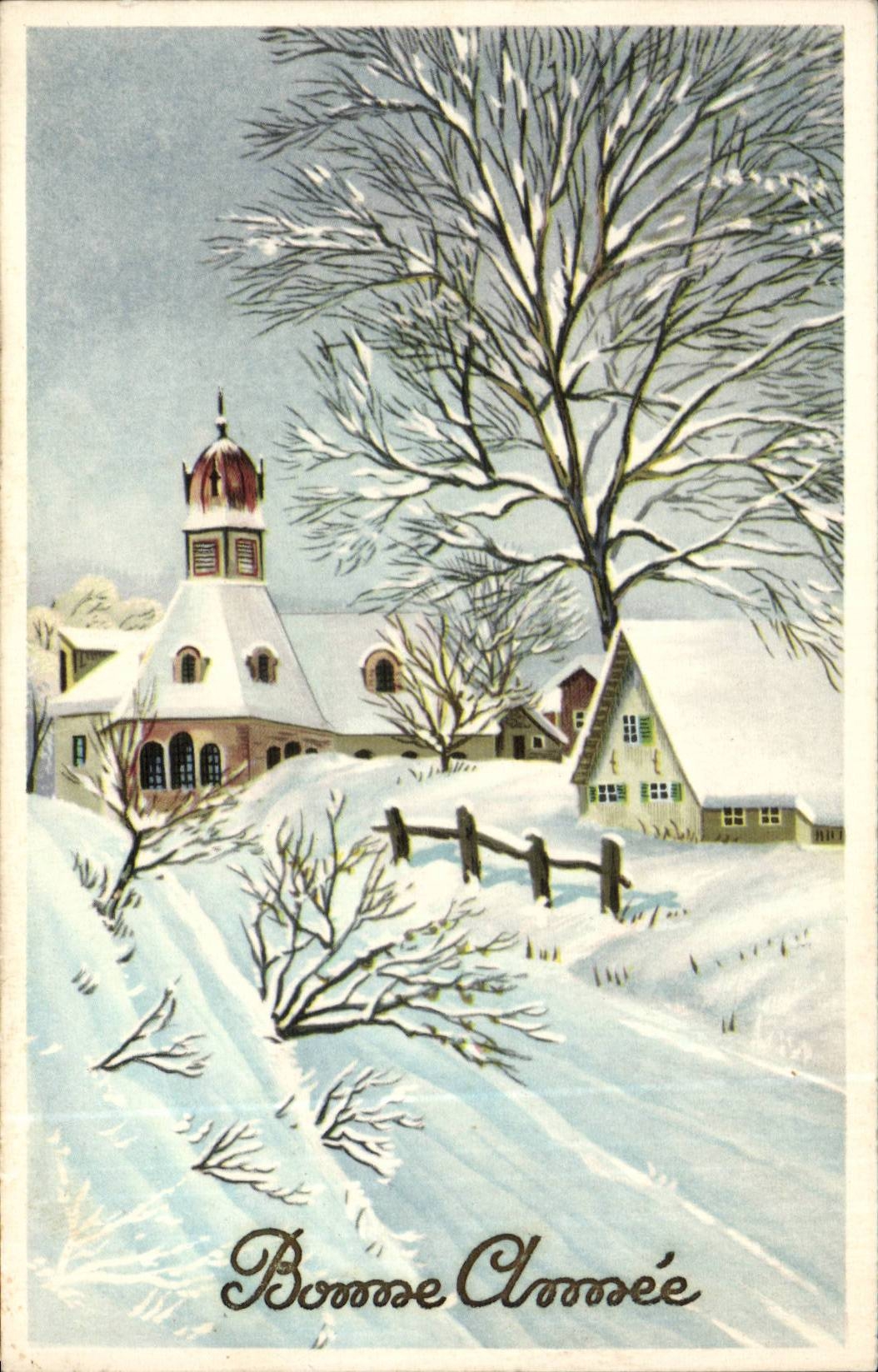 CPA Fantasy Landscape under snow Happy New Year