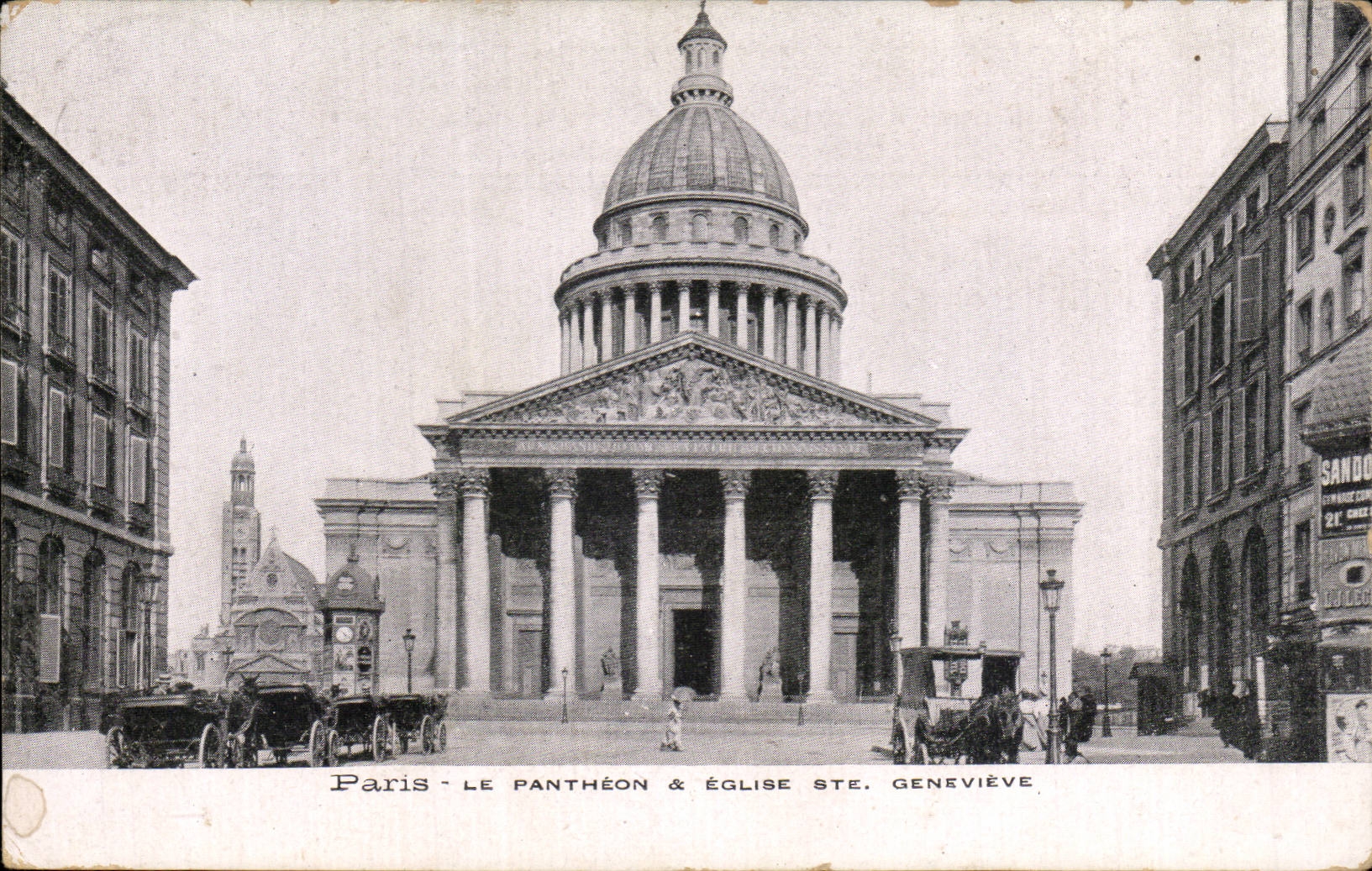 Paris CPA the Pantheon and Eglise co Genevieve