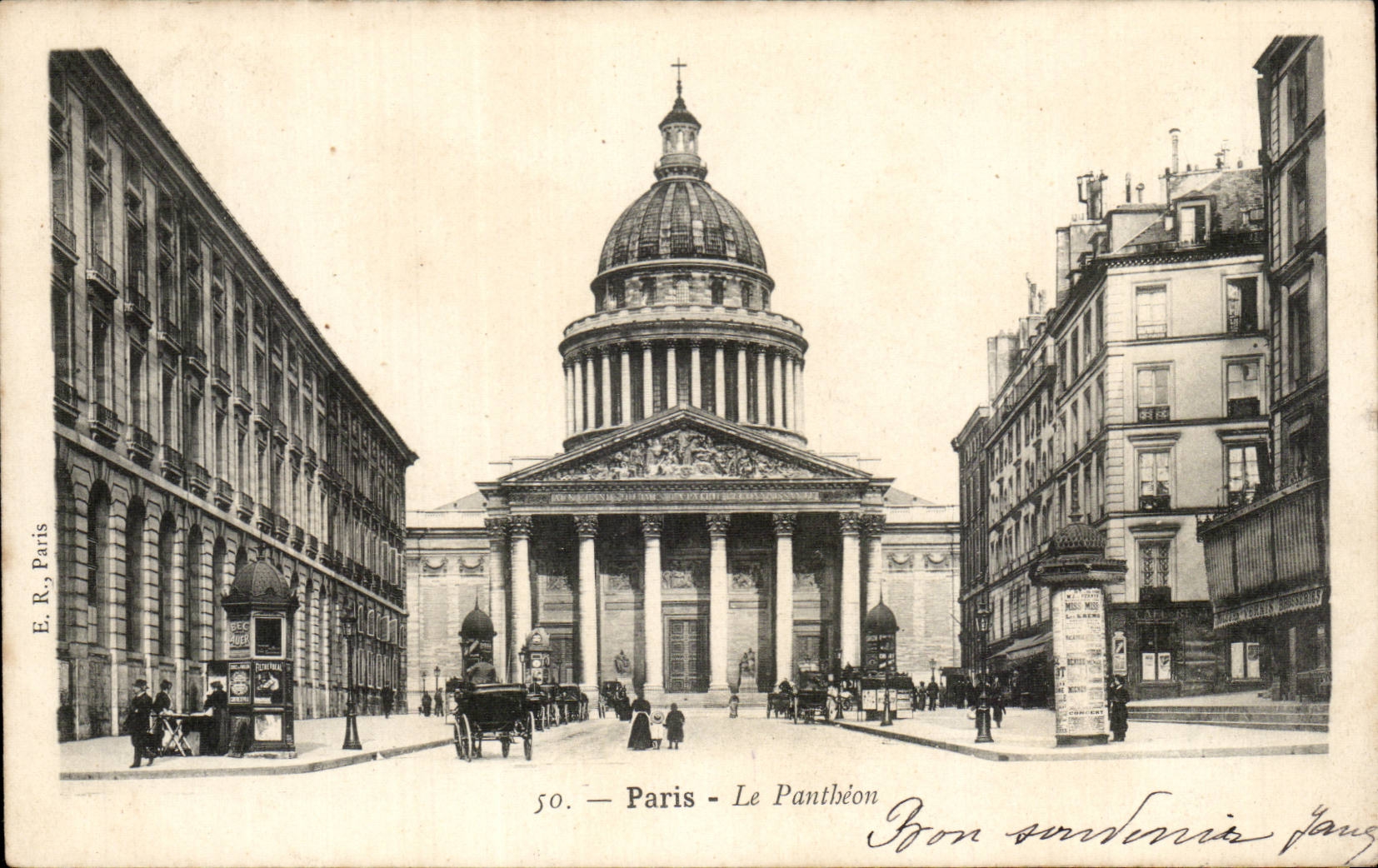 Paris CPA the Pantheon and Eglise co Genevieve