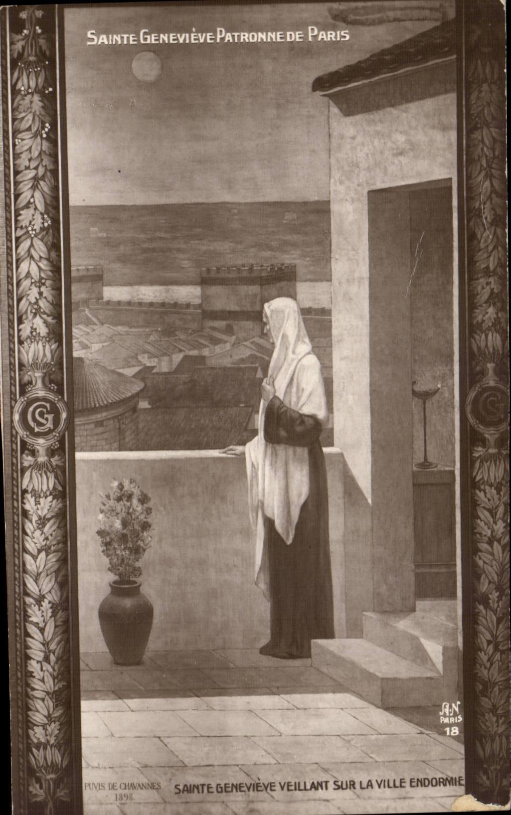 Paris CPA the Pantheon Church co Genevieve co Genevieve taking care on the deadened city