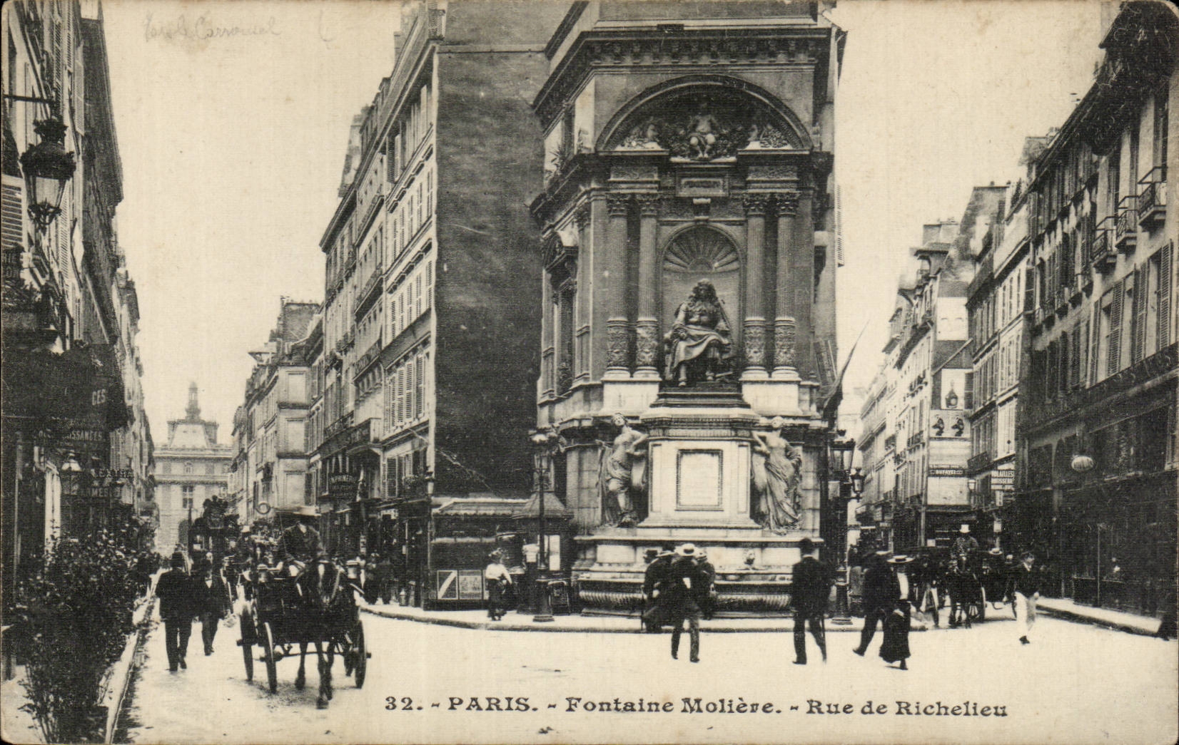 Paris CPA Fountain Moliere Street of Richelieu