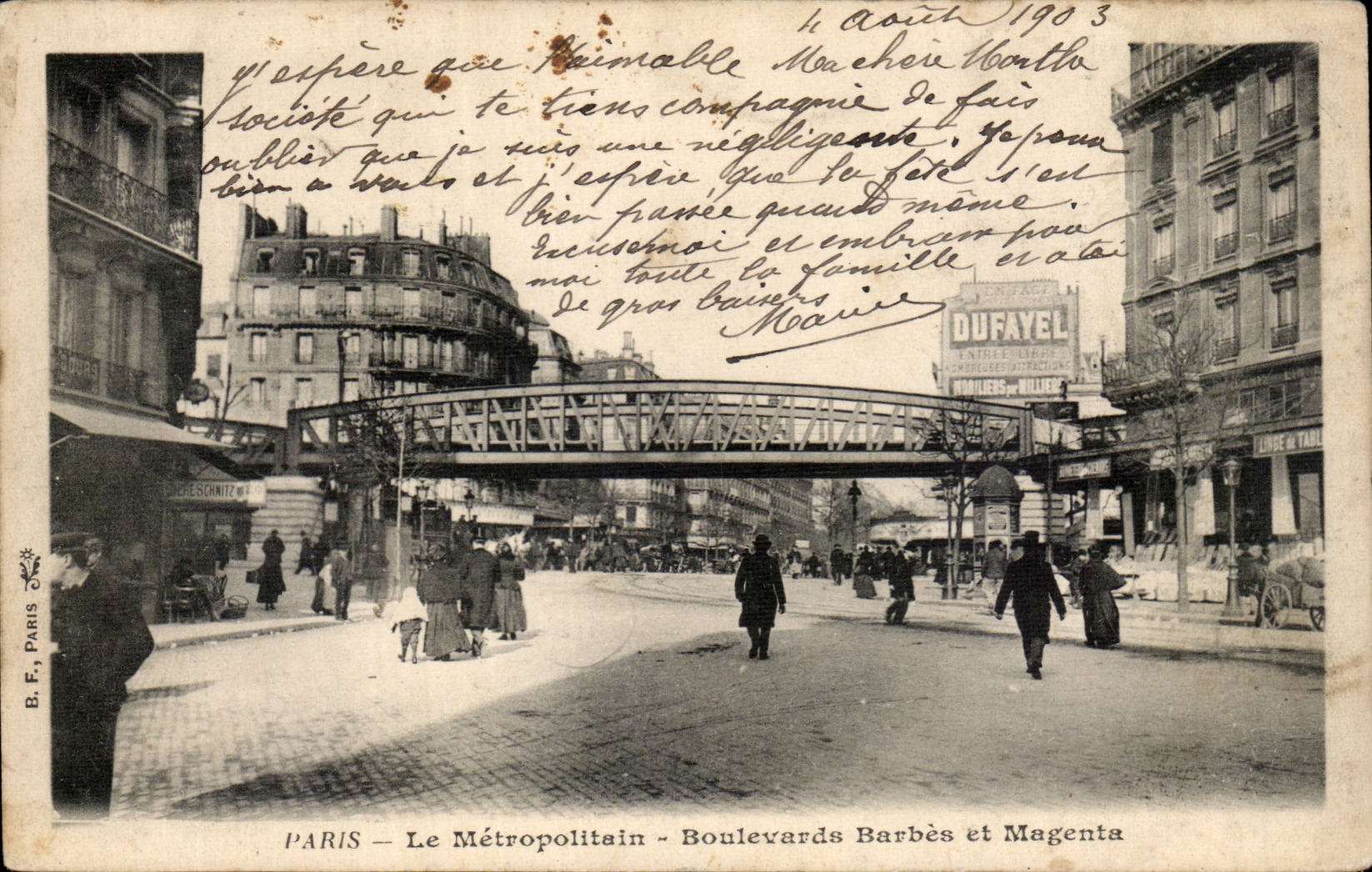 Paris CPA Le Metropolitain Boulevards Barbes et Magenta Metro