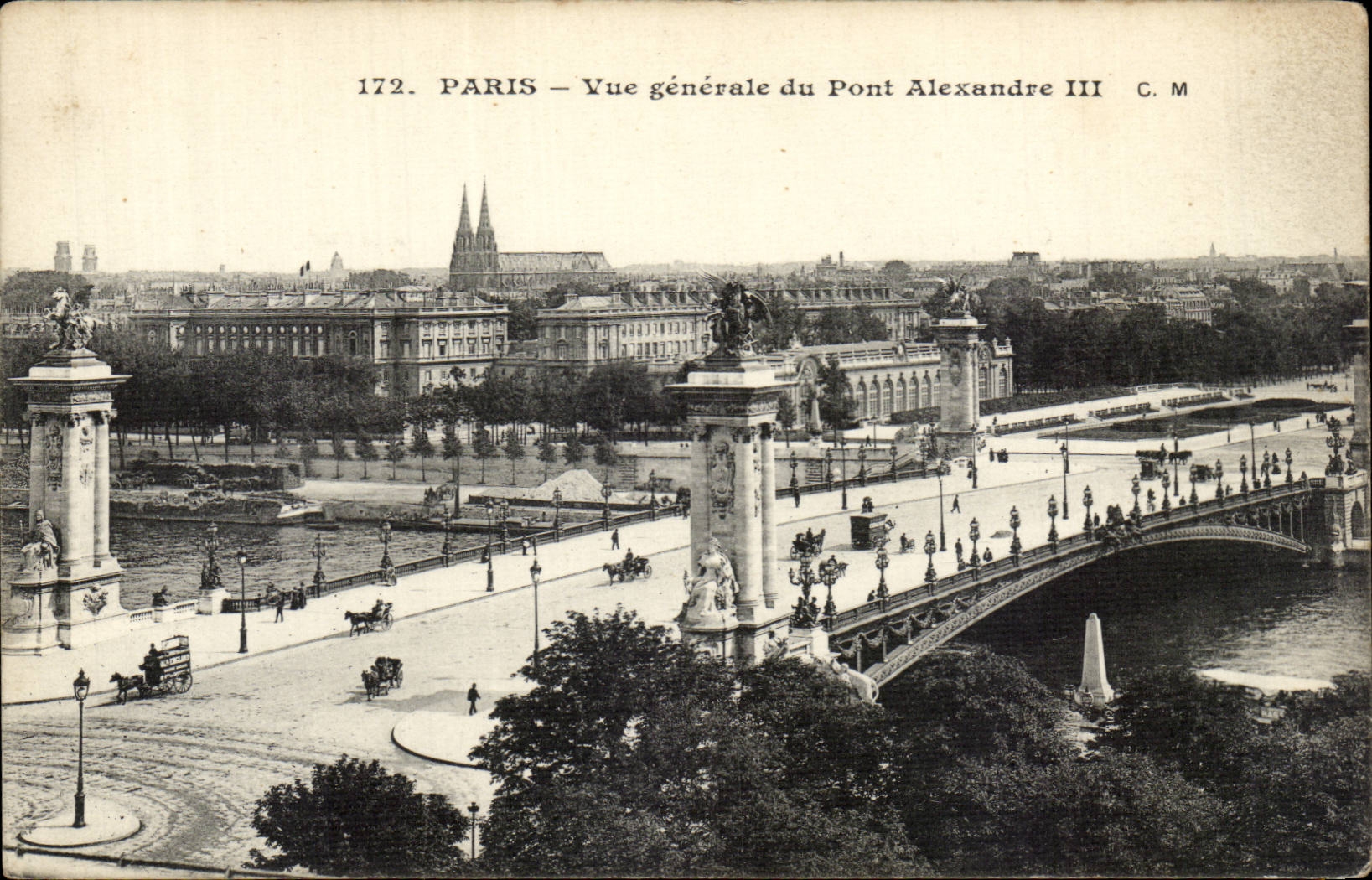 Paris CPA View of the bridge Alexandre III