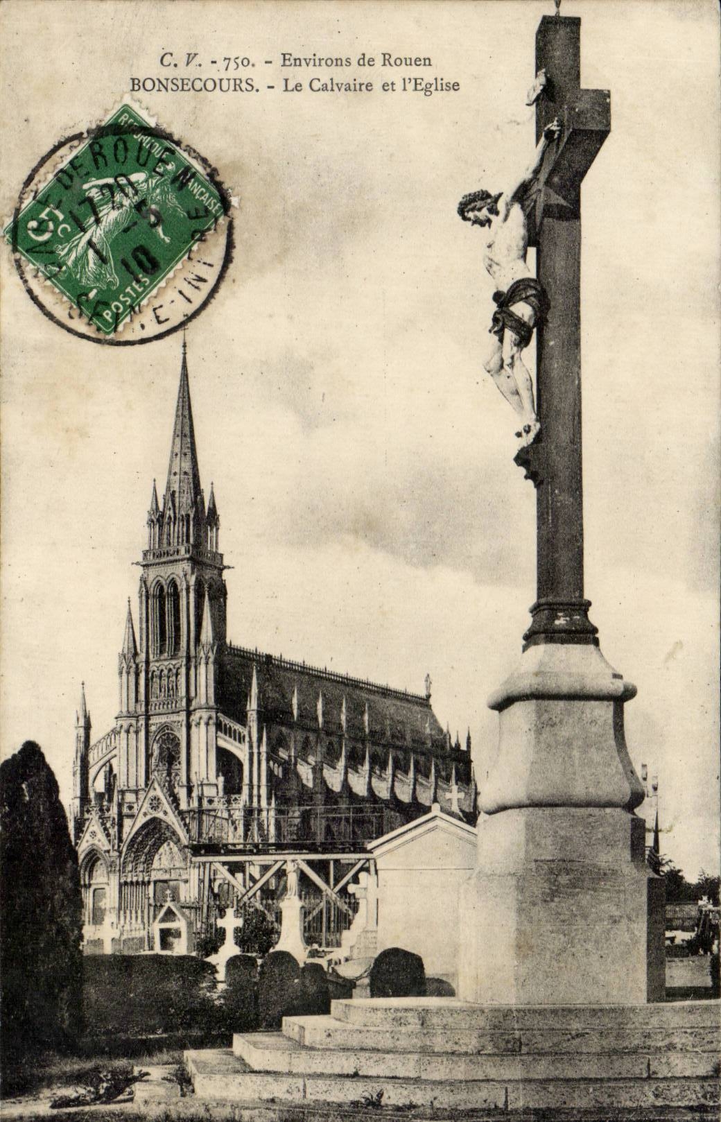 CPA Surroundings of Rouen Bonsecours the martyrdom and the church