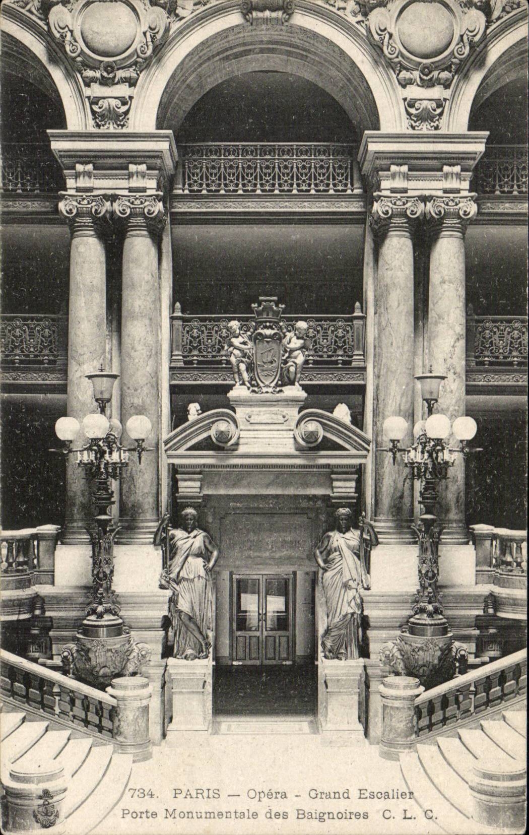 Paris CPA Opera Large monumental Porte staircase of the bath-tubs