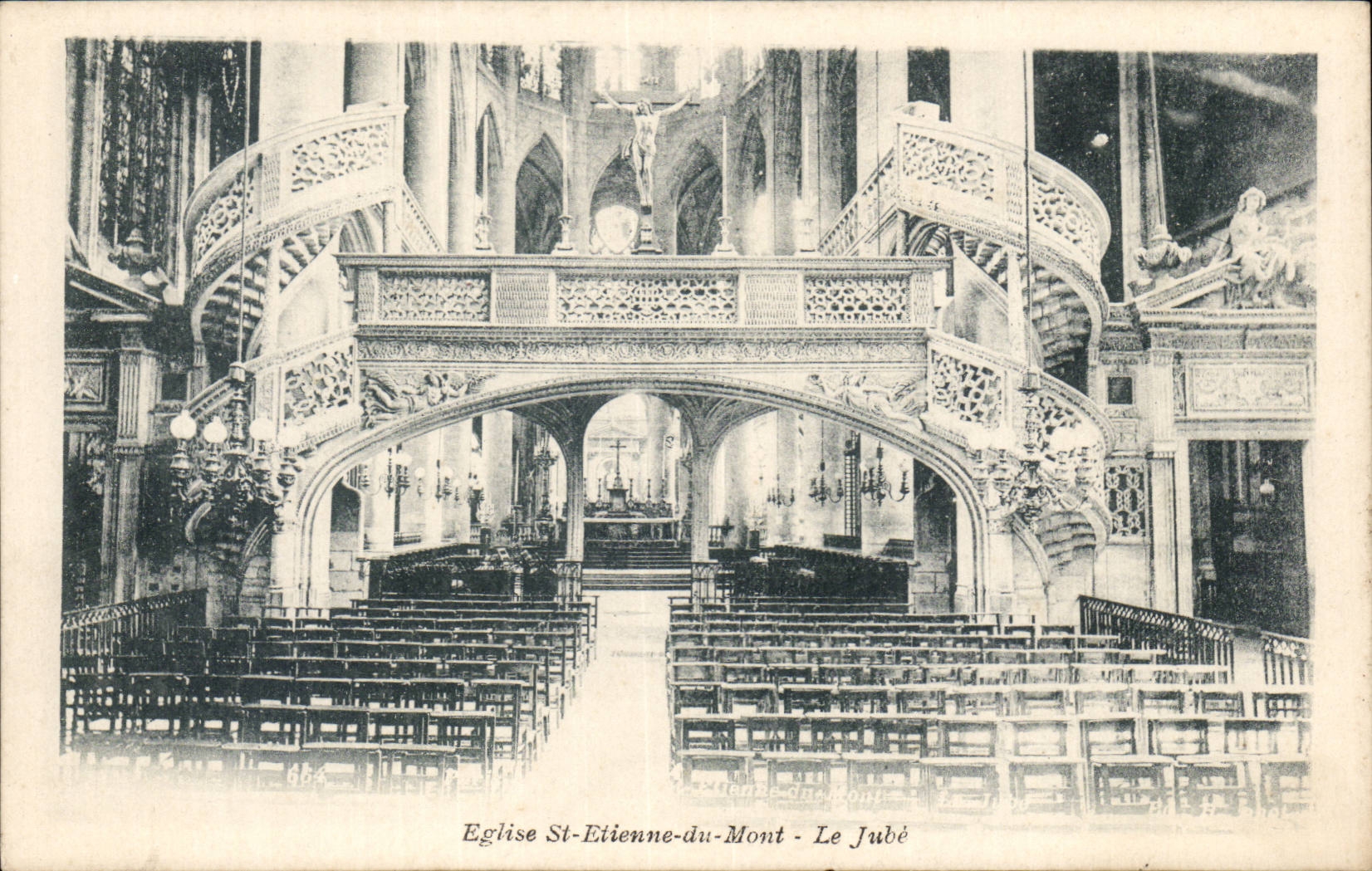 Paris CPA Church St Etienne of the Mount the jube
