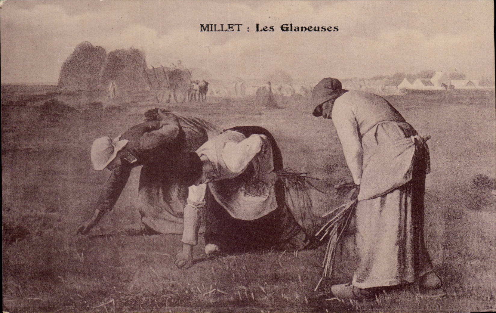 CPA Fantaisie Millet Les glaneuses