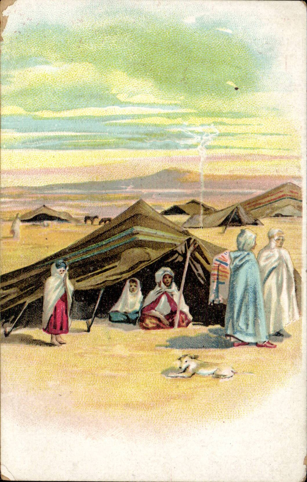 CPA Fantaisie Tente dans le desert 