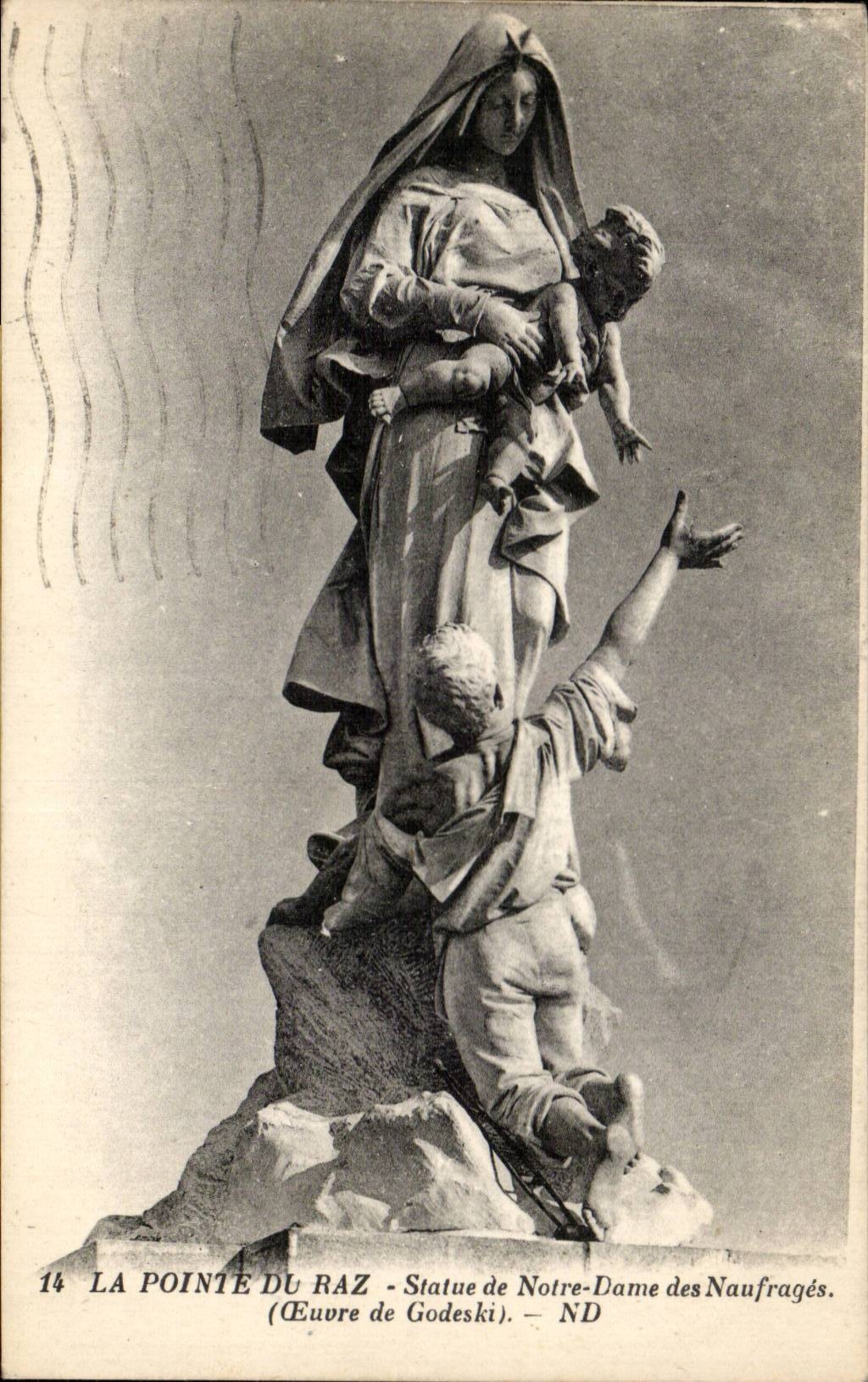 CPA the Point of the Strong current Statue of Our Lady of the shipwrecks Godeski seal Bridge Cross