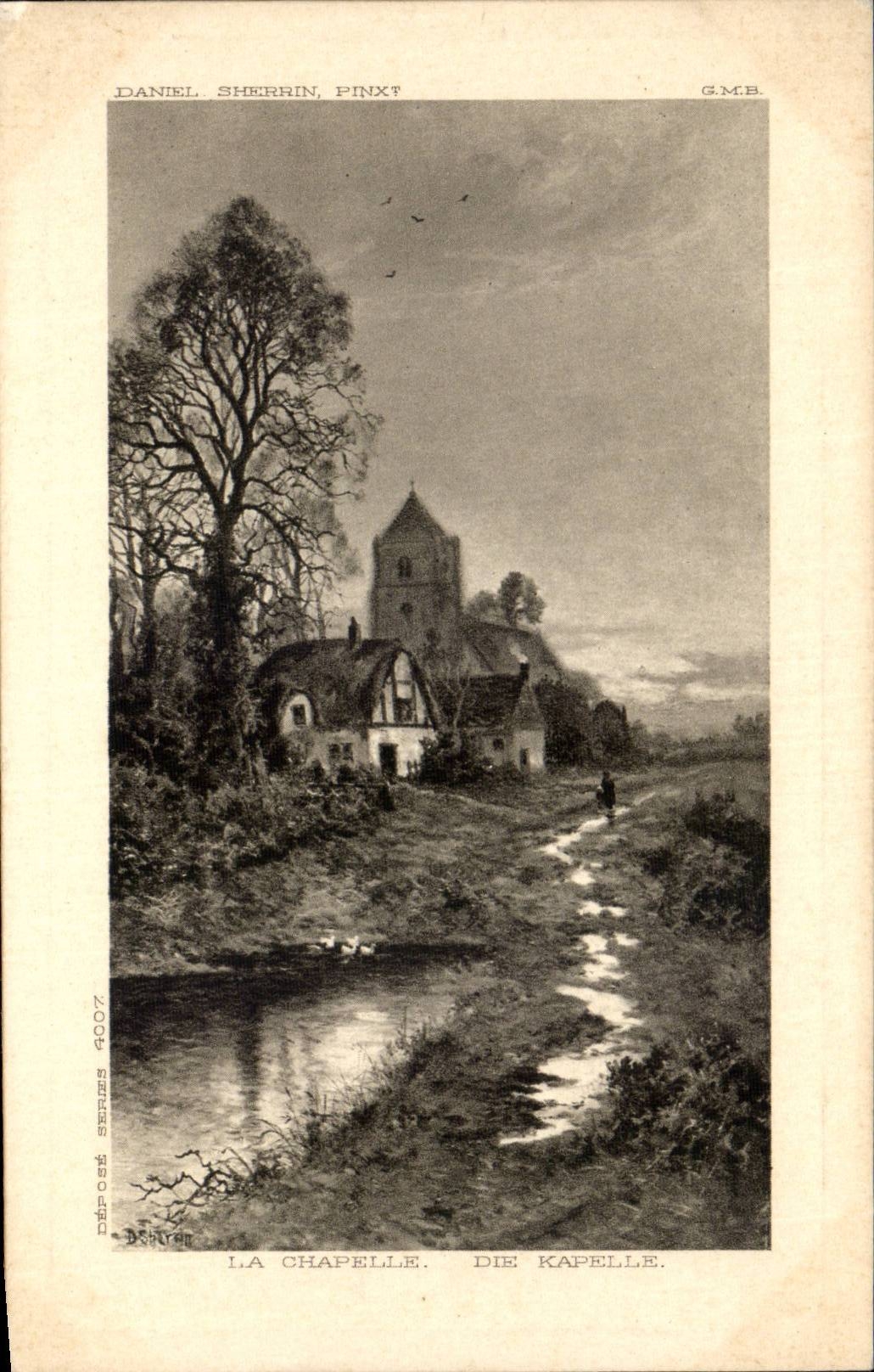 CPA Fantaisie Paysage Daniel Sherrin La chapelle