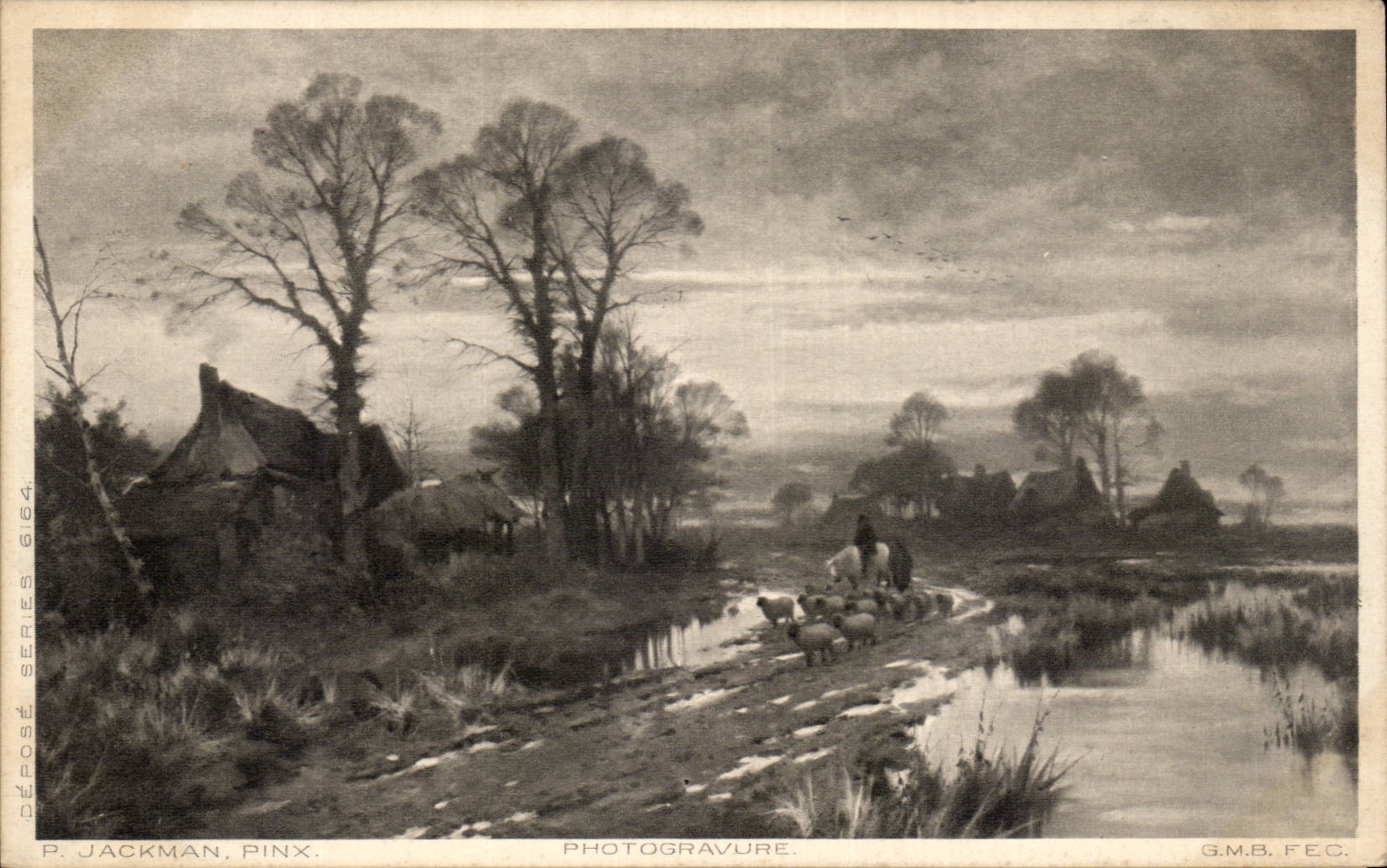 CPA Fantaisie Paysage Moutons Jackman